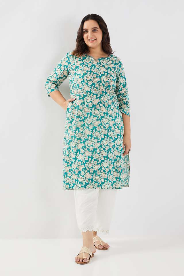 Printed-Cotton-Round-Neck-Women-s-Kurta