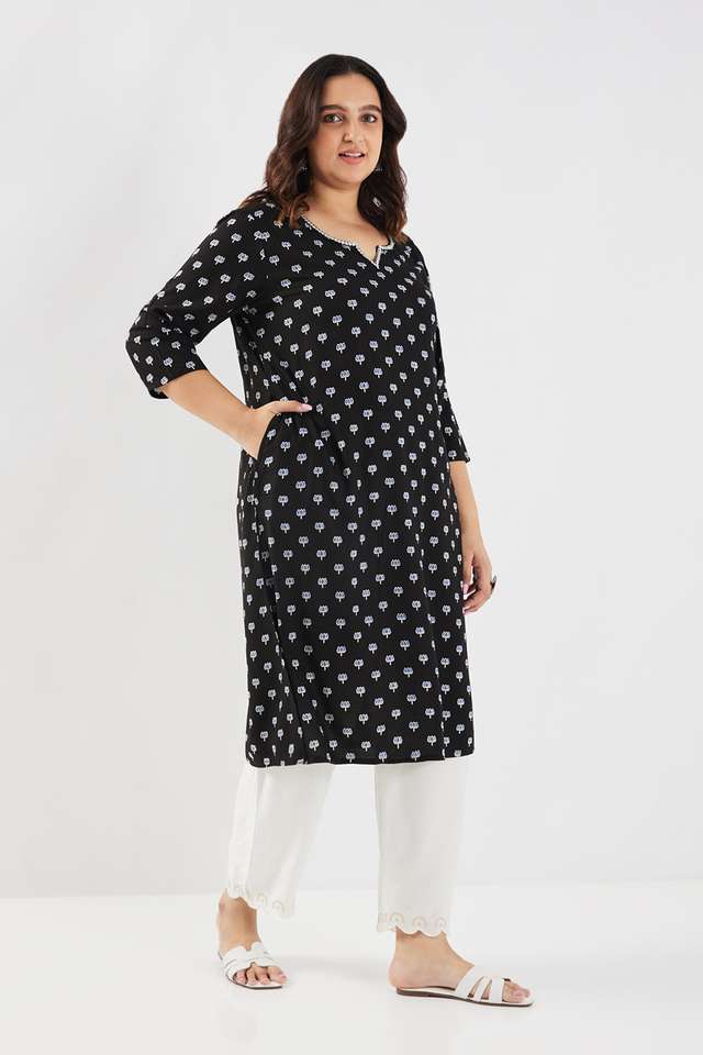 Printed-Rayon-Round-Neck-Women-s-Kurta