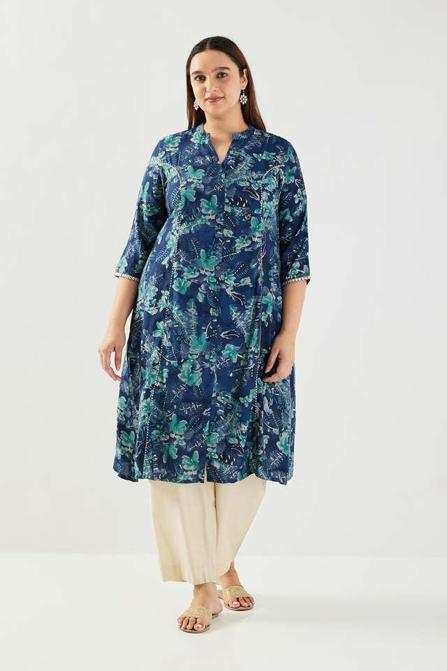 Printed-Chanderi-Collared-Women-s-Kurta