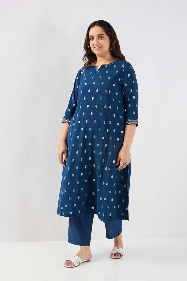 Printed-Chanderi-Round-Neck-Women-s-Kurta