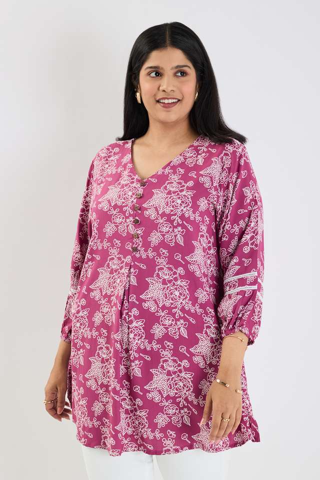 Printed-Cotton-V-Neck-Women-s-Tunic