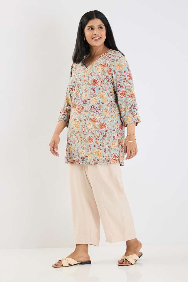 Printed-Cotton-V-Neck-Women-s-Tunic
