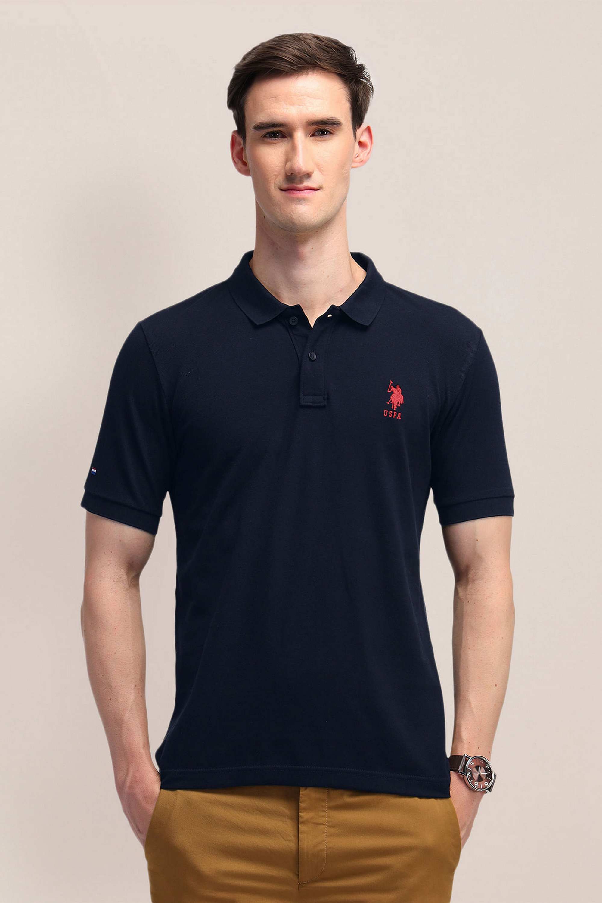 Solid-Cotton-Regular-Fit-Men-Polo-T-Shirt