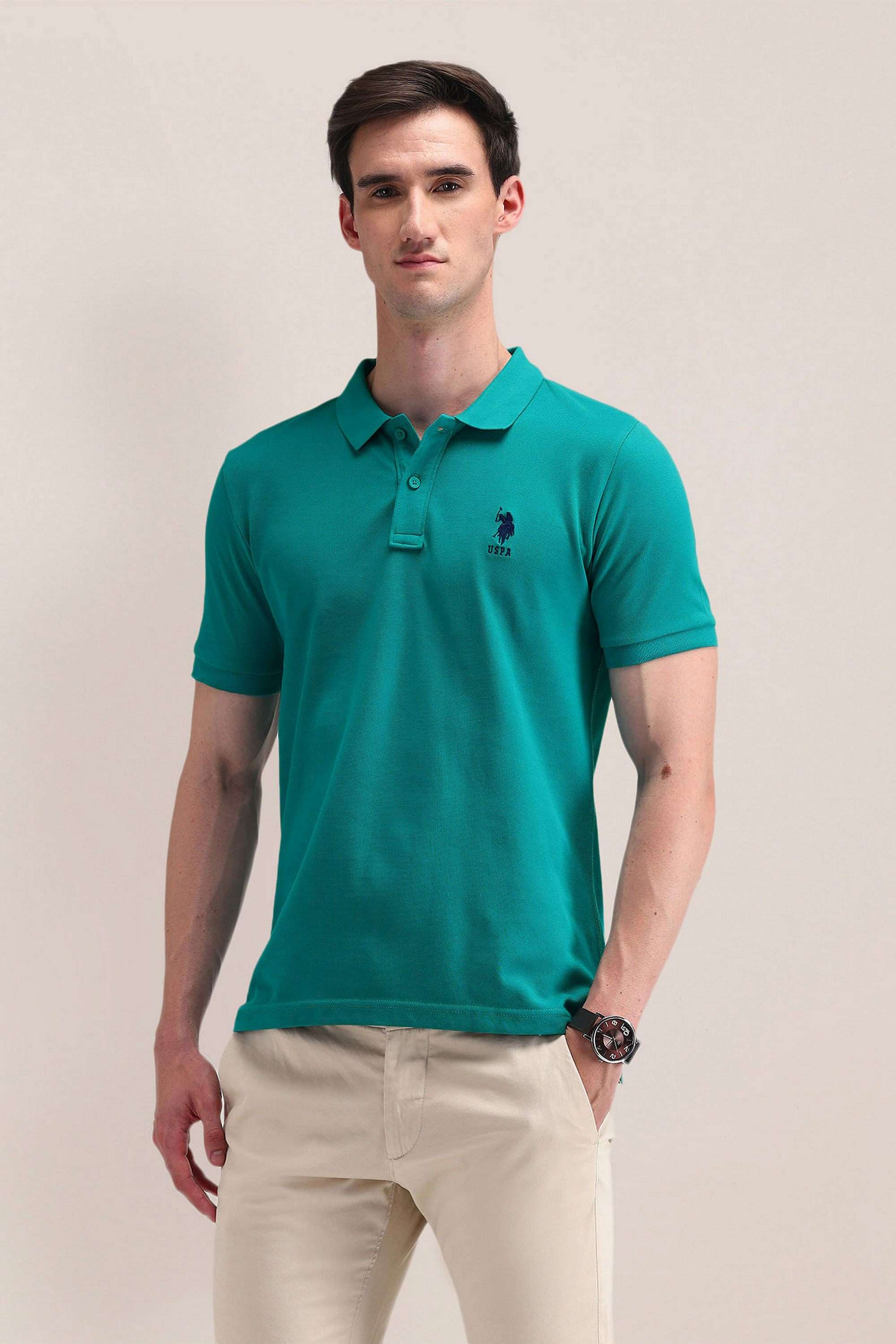 Solid-Cotton-Slim-Fit-Men-Polo-T-Shirt