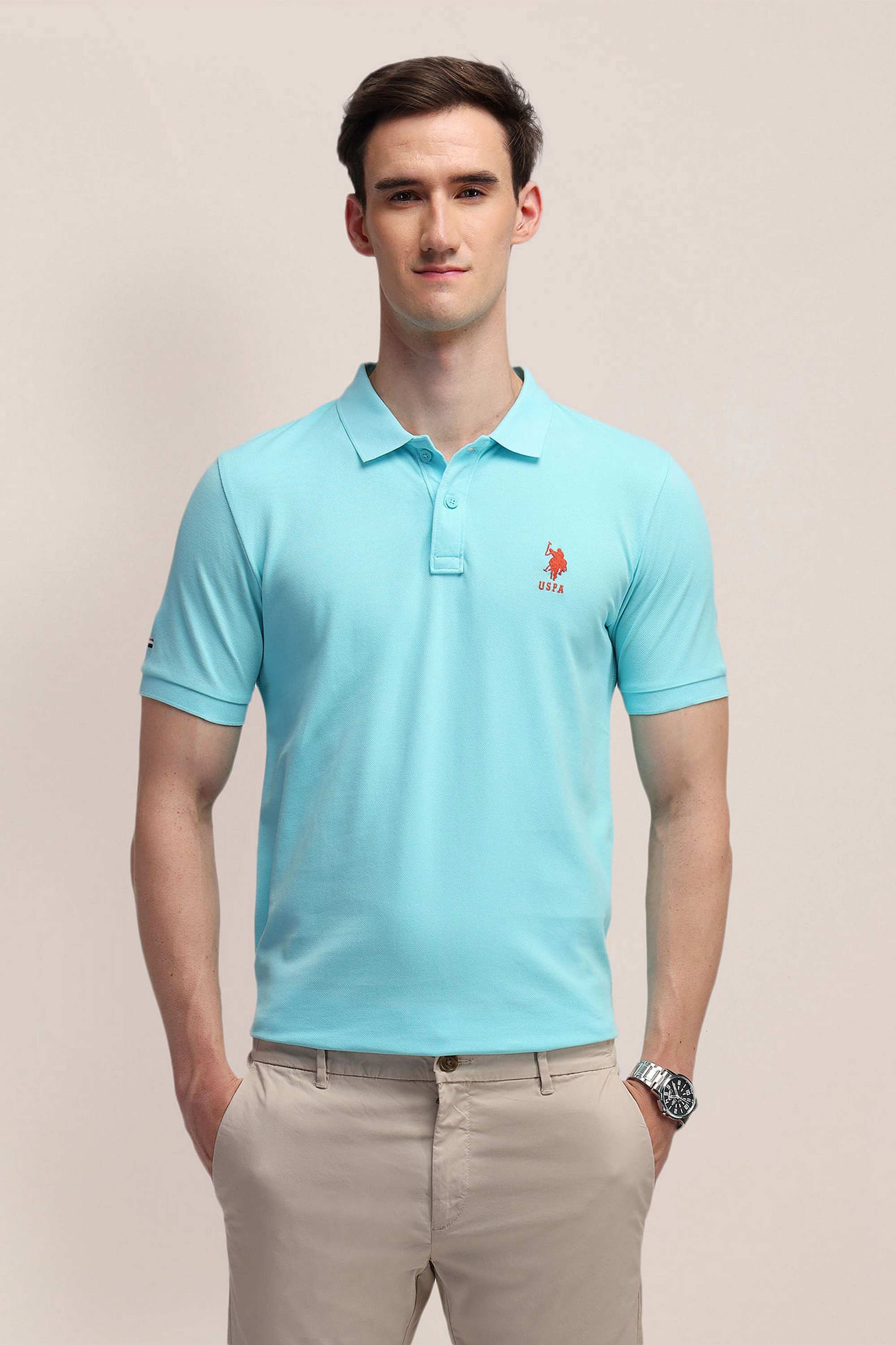 Solid-Cotton-Regular-Fit-Men-Polo-T-Shirt