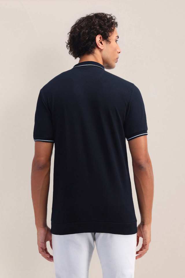 Buy Polo blue Solid Cotton Polo Men's T-Shirt