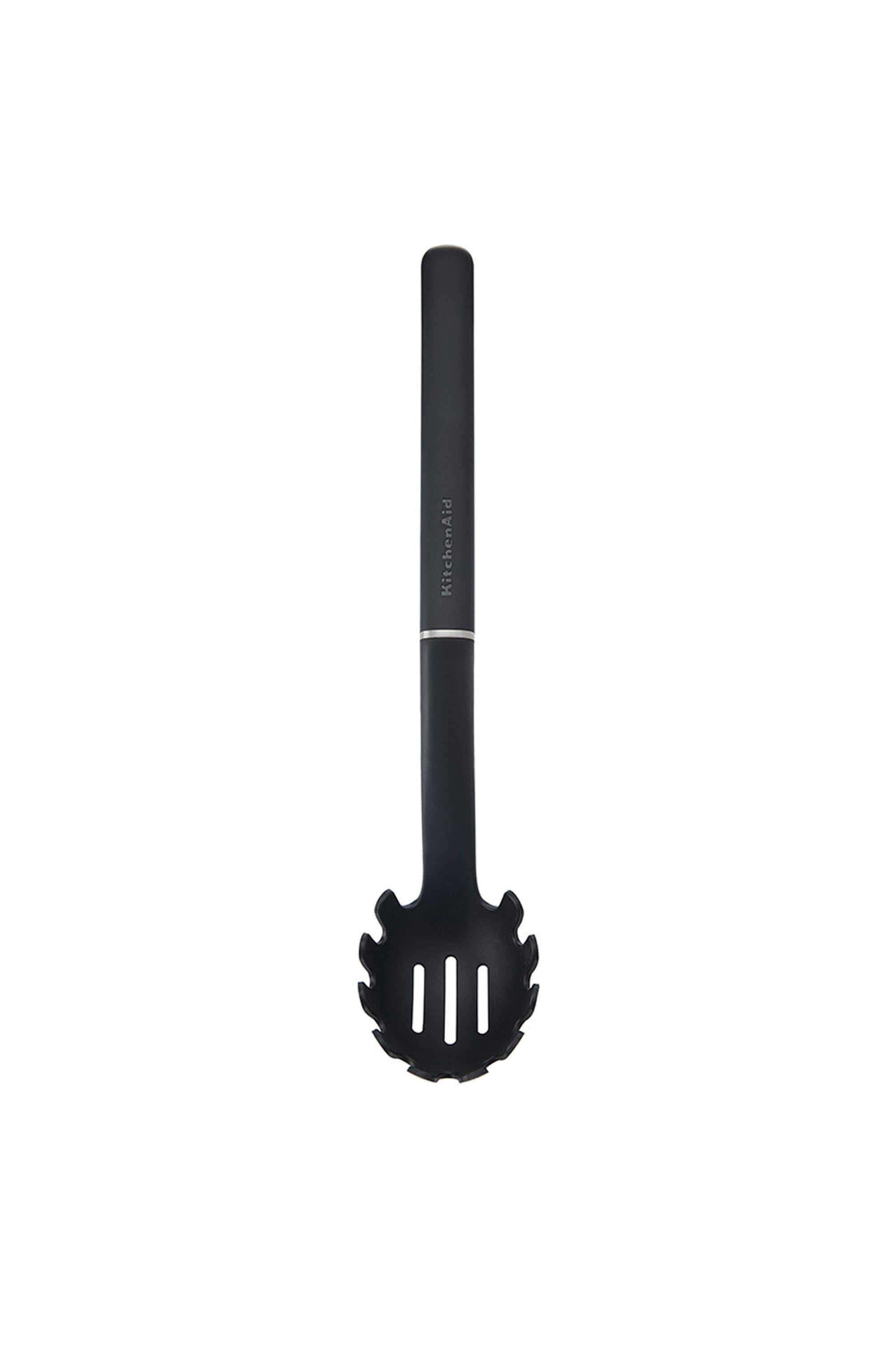 Premium-Onyx-Black-Pasta-Spoon-|-Heat-Resistant-Nylon-Spaghetti-Server -Ergonomic-&-Dishwasher-Safe