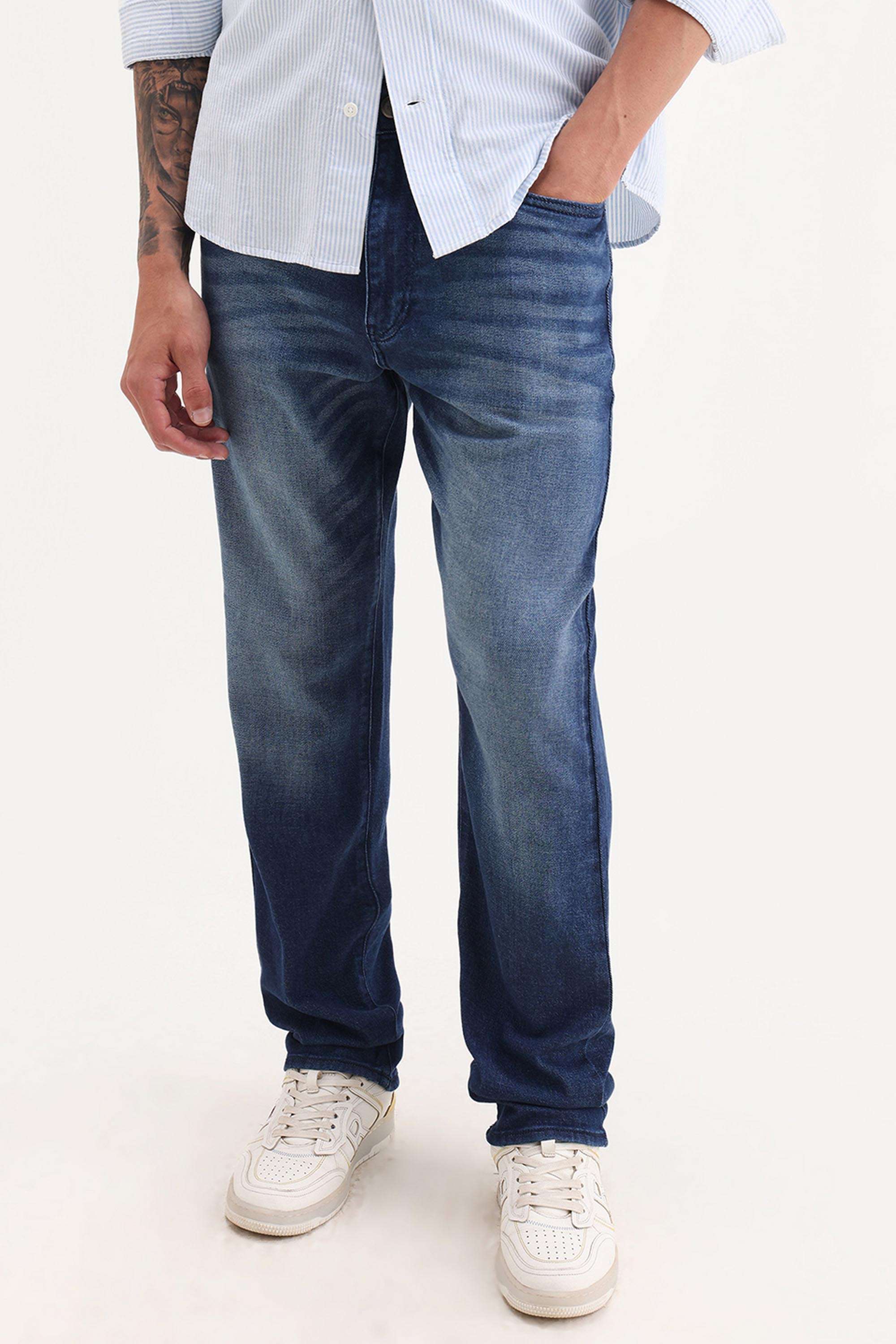 Solid-Cotton-Regular-Fit-Men-s-Jeans
