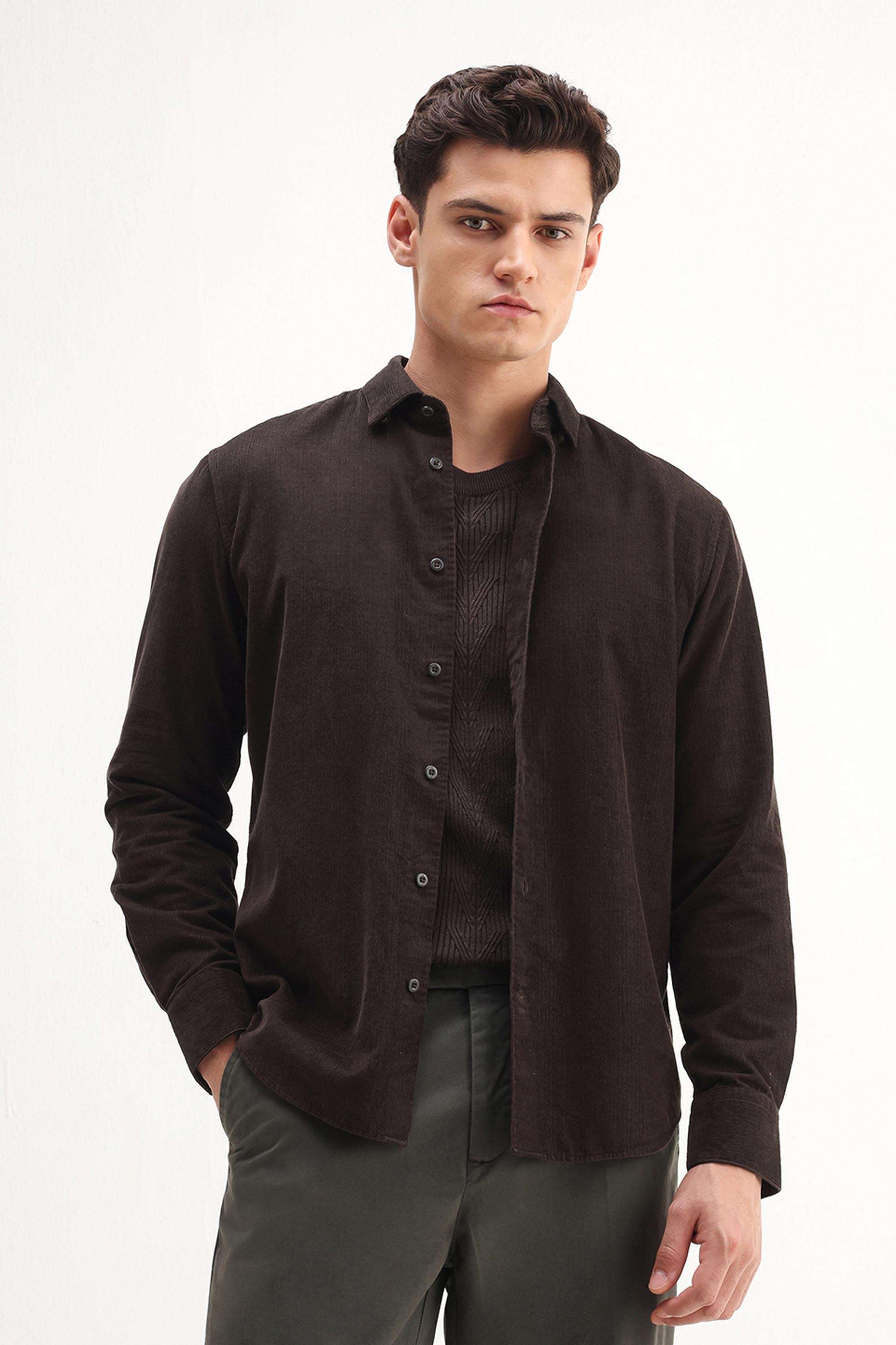 Solid-Cotton-Regular-Fit-Men-s-Casual-Shirt