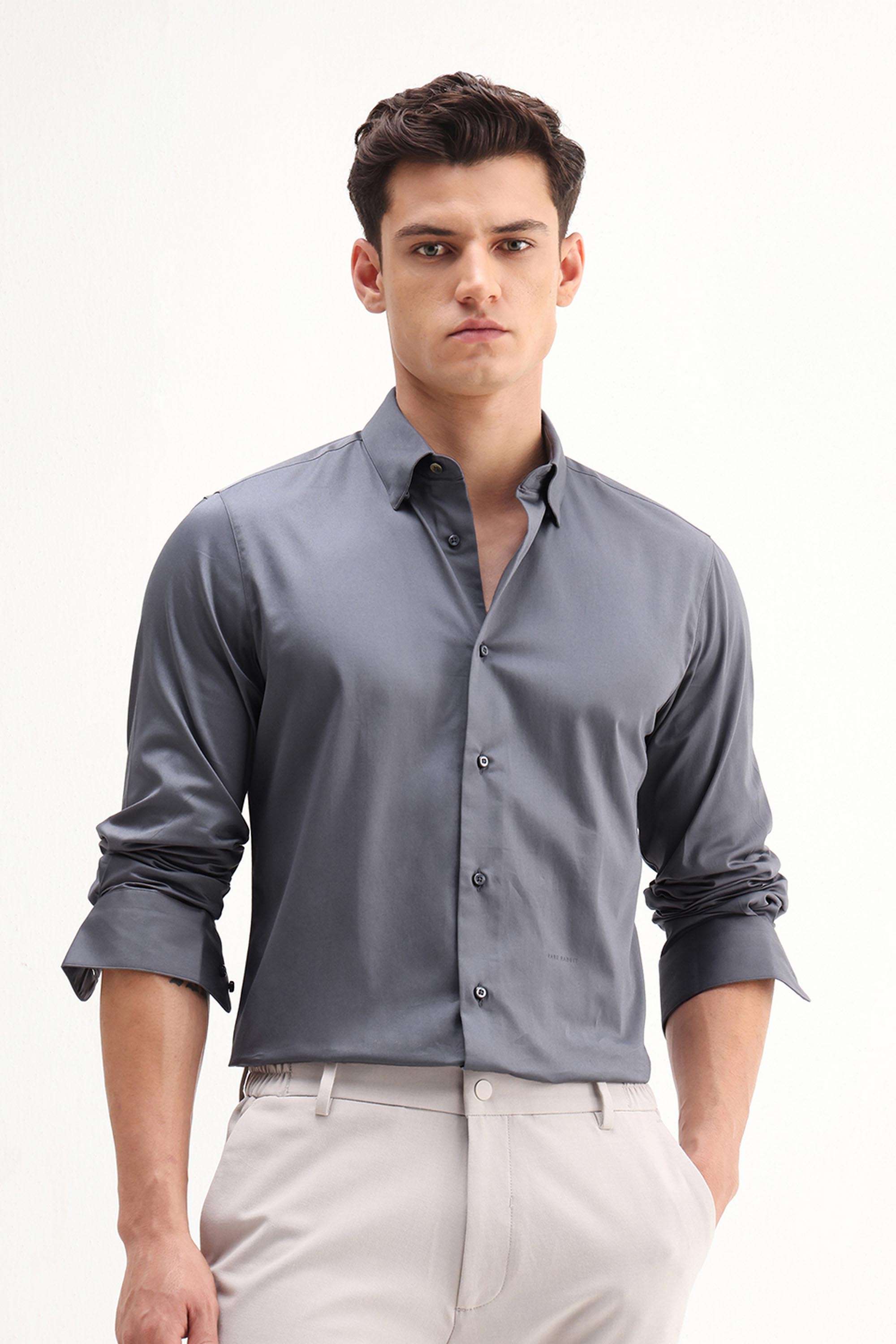 Solid-Cotton-Regular-Fit-Men-s-Casual-Shirt