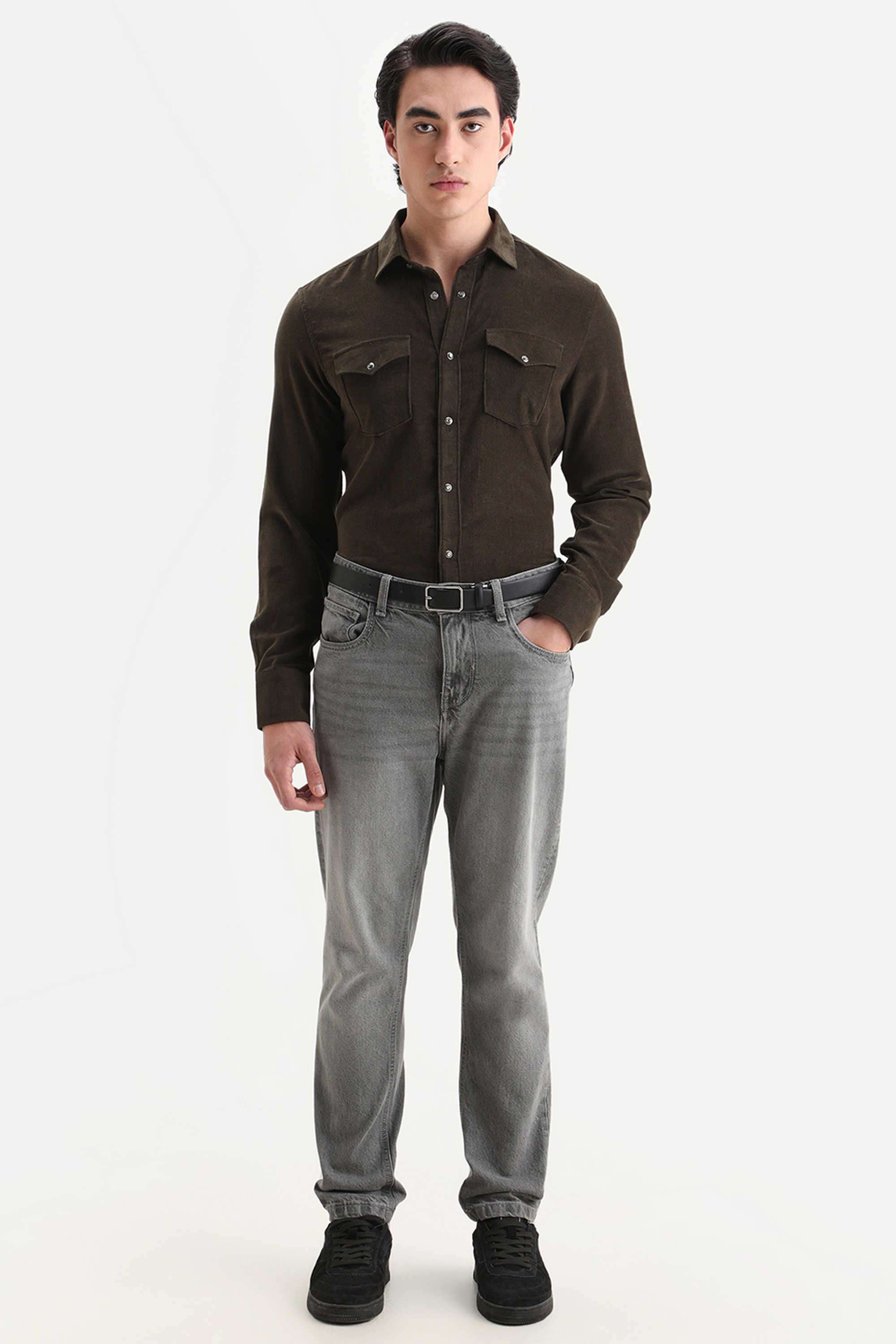 Solid-Cotton-Regular-Fit-Men-s-Casual-Shirt