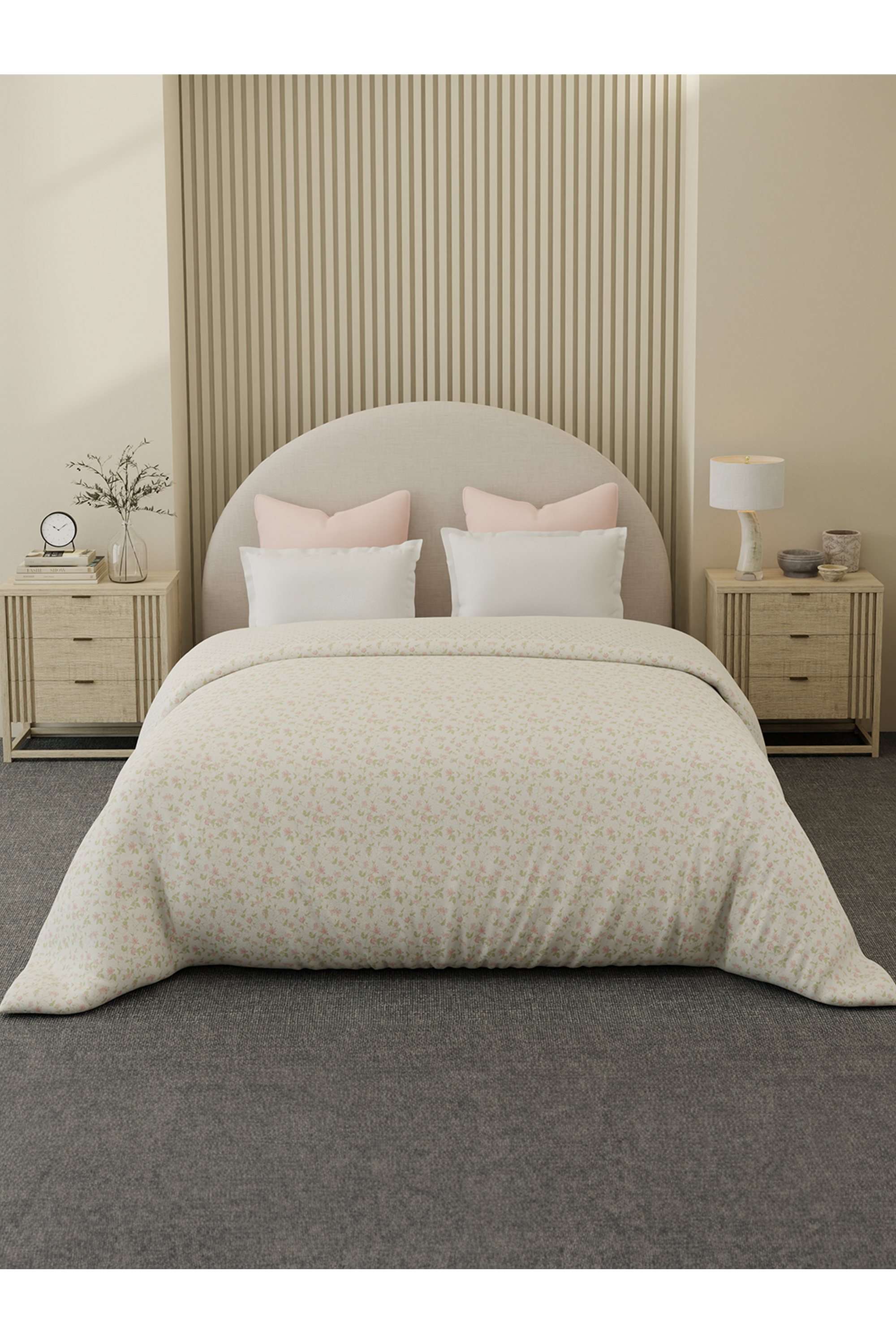 Cottage-Garden-100--Cotton-300-TC-Pink-Floral-Reversible-Double-Size-Comforter---Pack-of-1