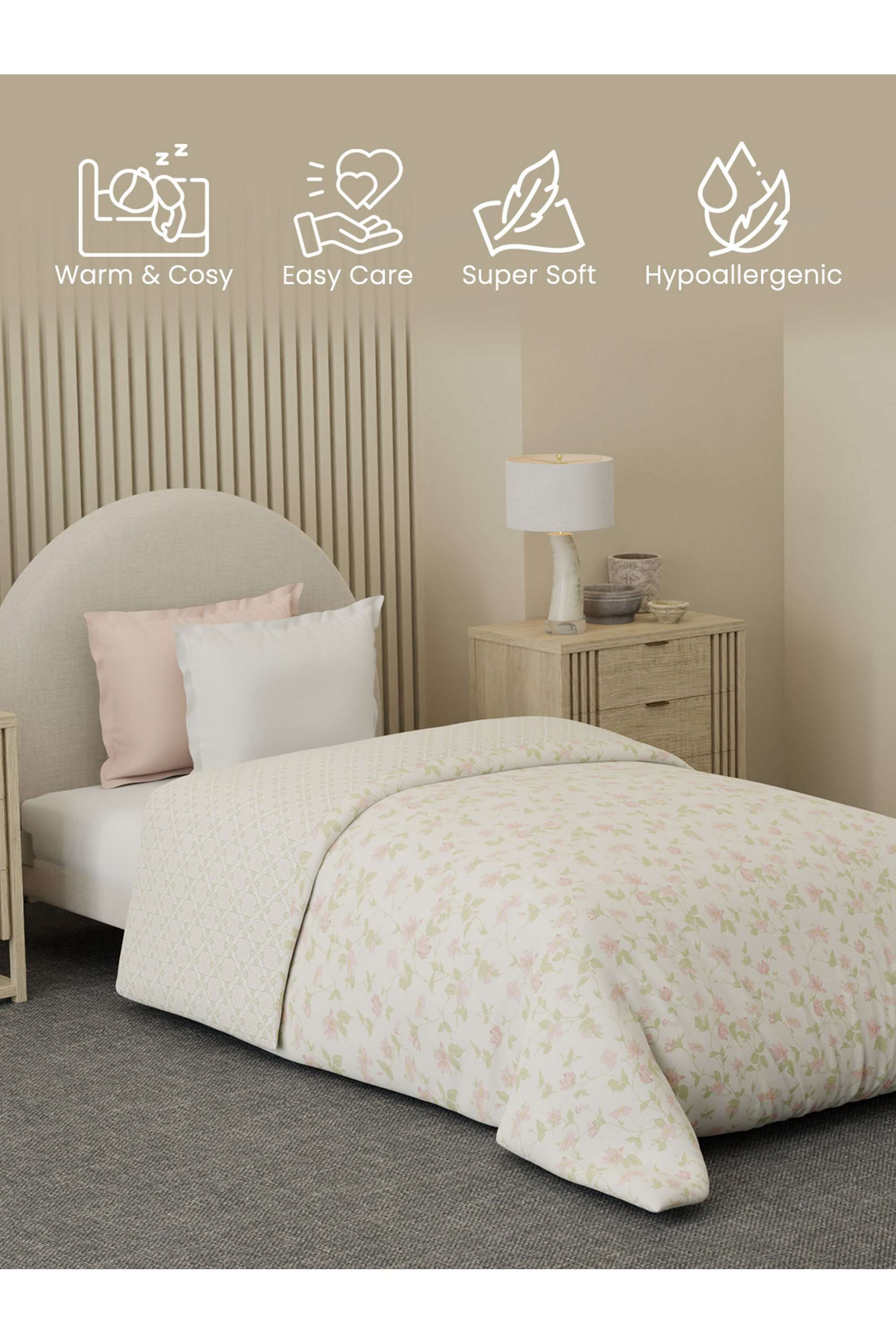 Cottage-Garden-100--Cotton-300-TC-Pink-Floral-Single-Size-Reversible-Comforter---Pack-of-1