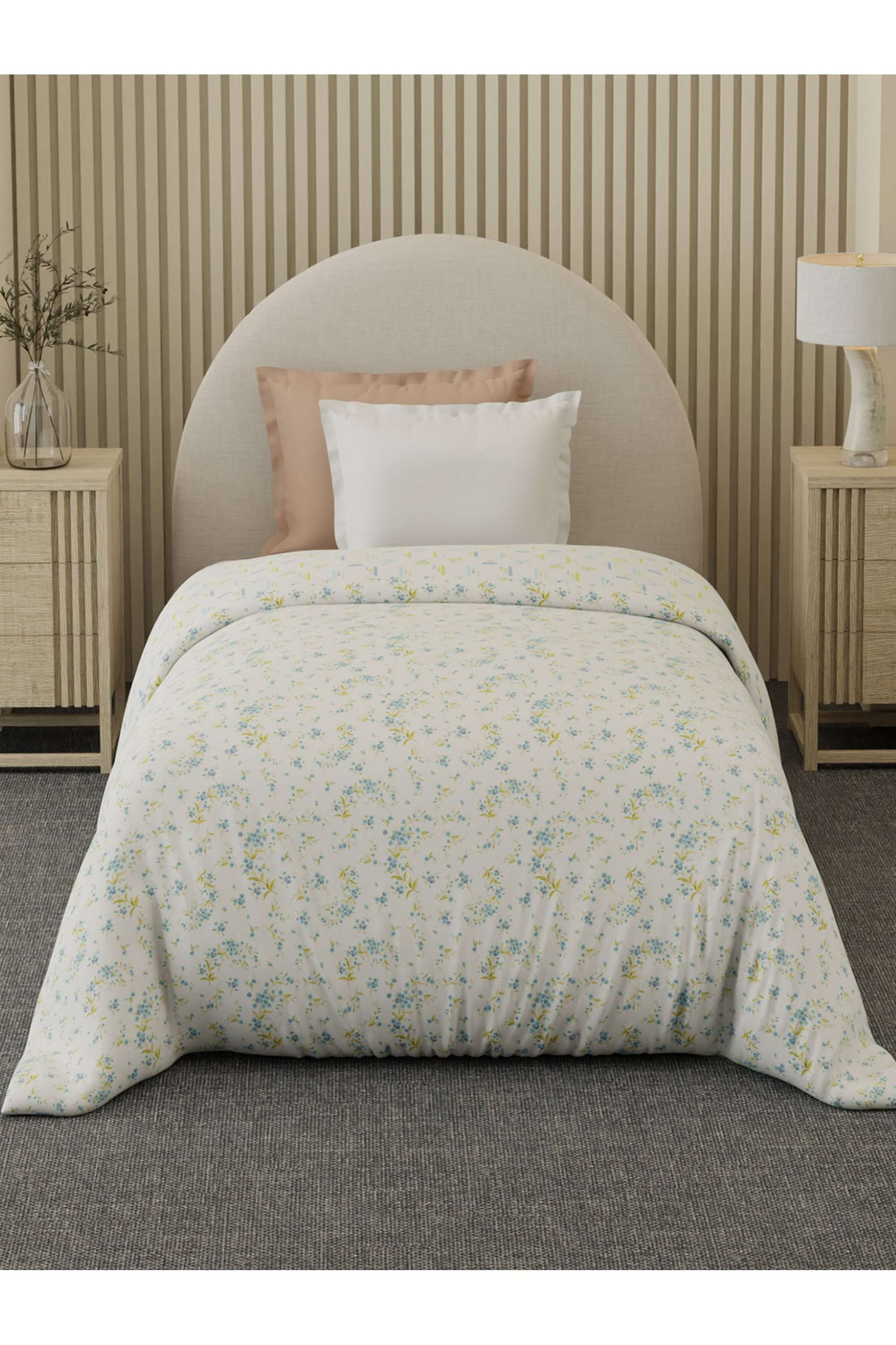 Cottage-Garden-100--Cotton-300-TC-Blue-&-Green-Floral-Single-Size-Reversible-Comforter---Pack-of-1