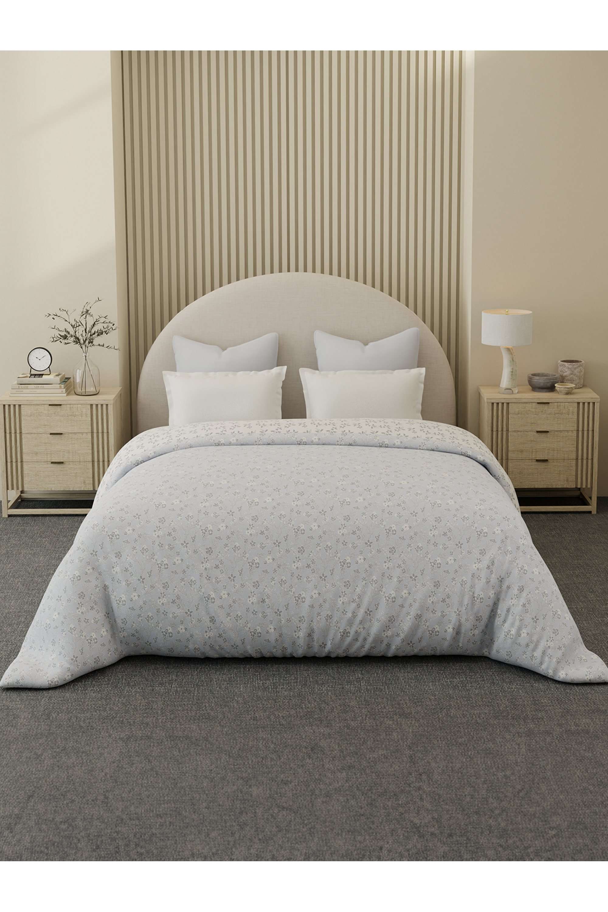 Cottage-Garden-100--Cotton-300-TC-Light-Purple-Floral-Reversible-Double-Size-Comforter---Pack-of-1