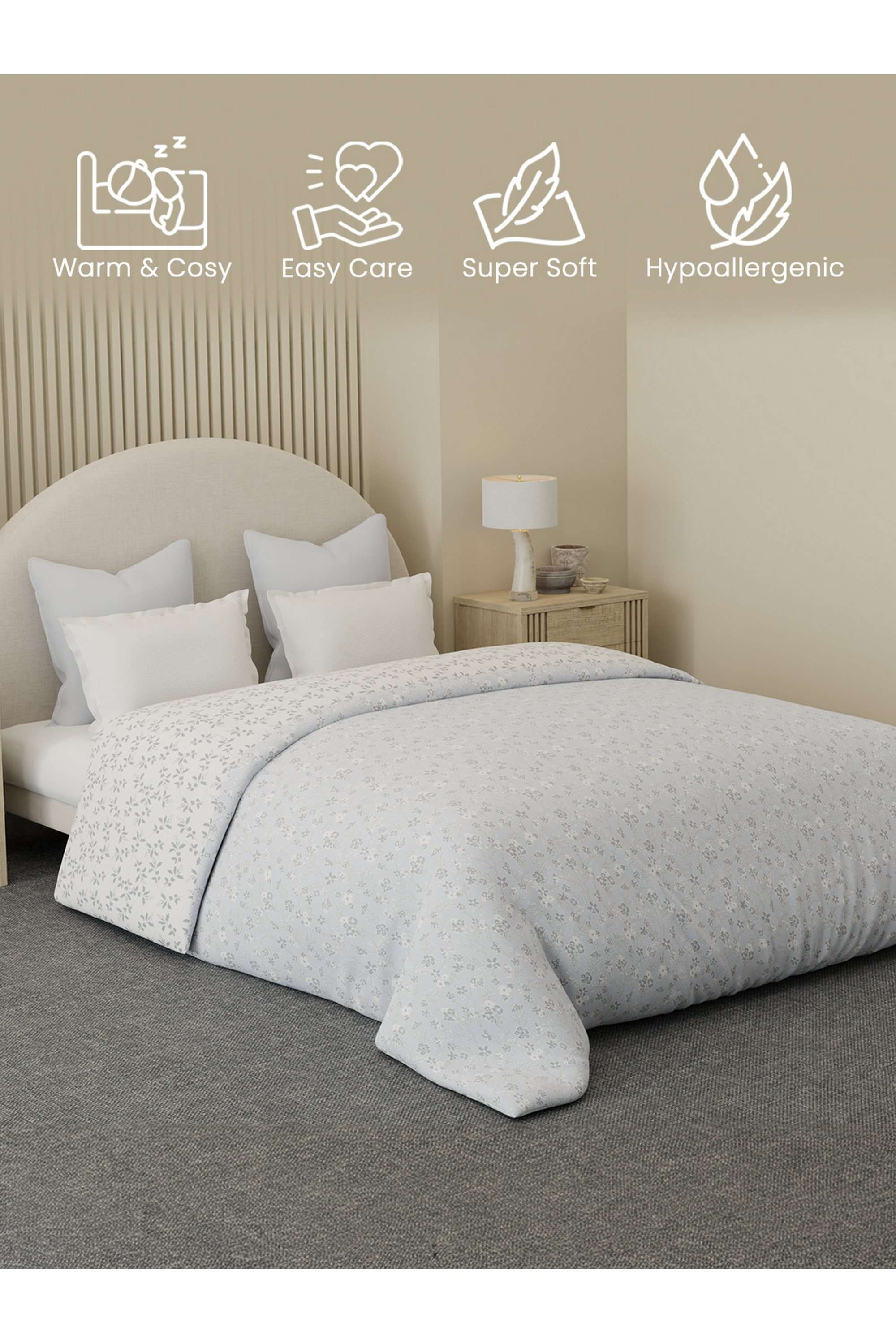 Cottage-Garden-100--Cotton-300-TC-Light-Purple-Floral-Reversible-Double-Size-Comforter---Pack-of-1