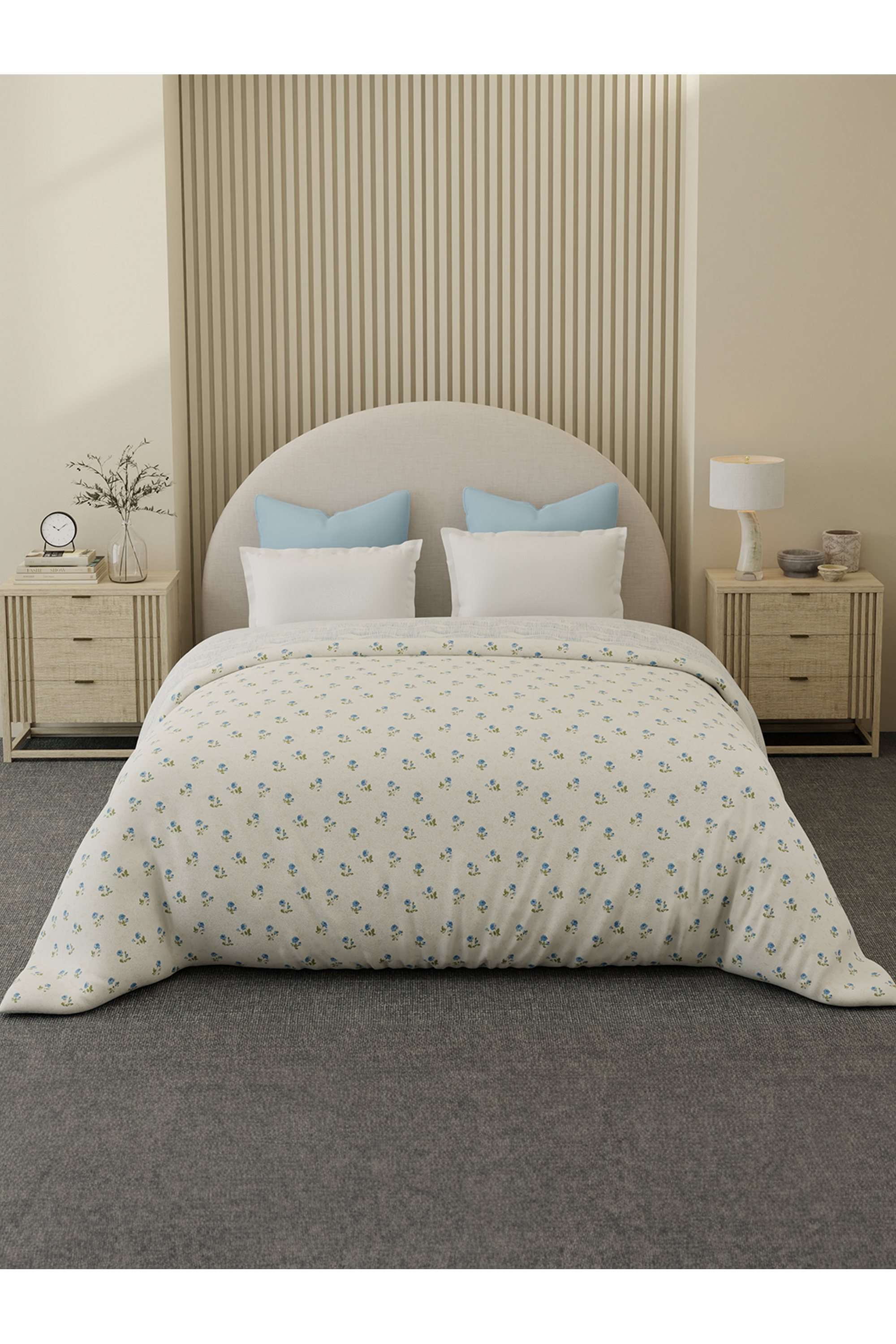 Cottage-Garden-100--Cotton-300-TC-Blue-Floral-Reversible-Double-Size-Comforter---Pack-of-1