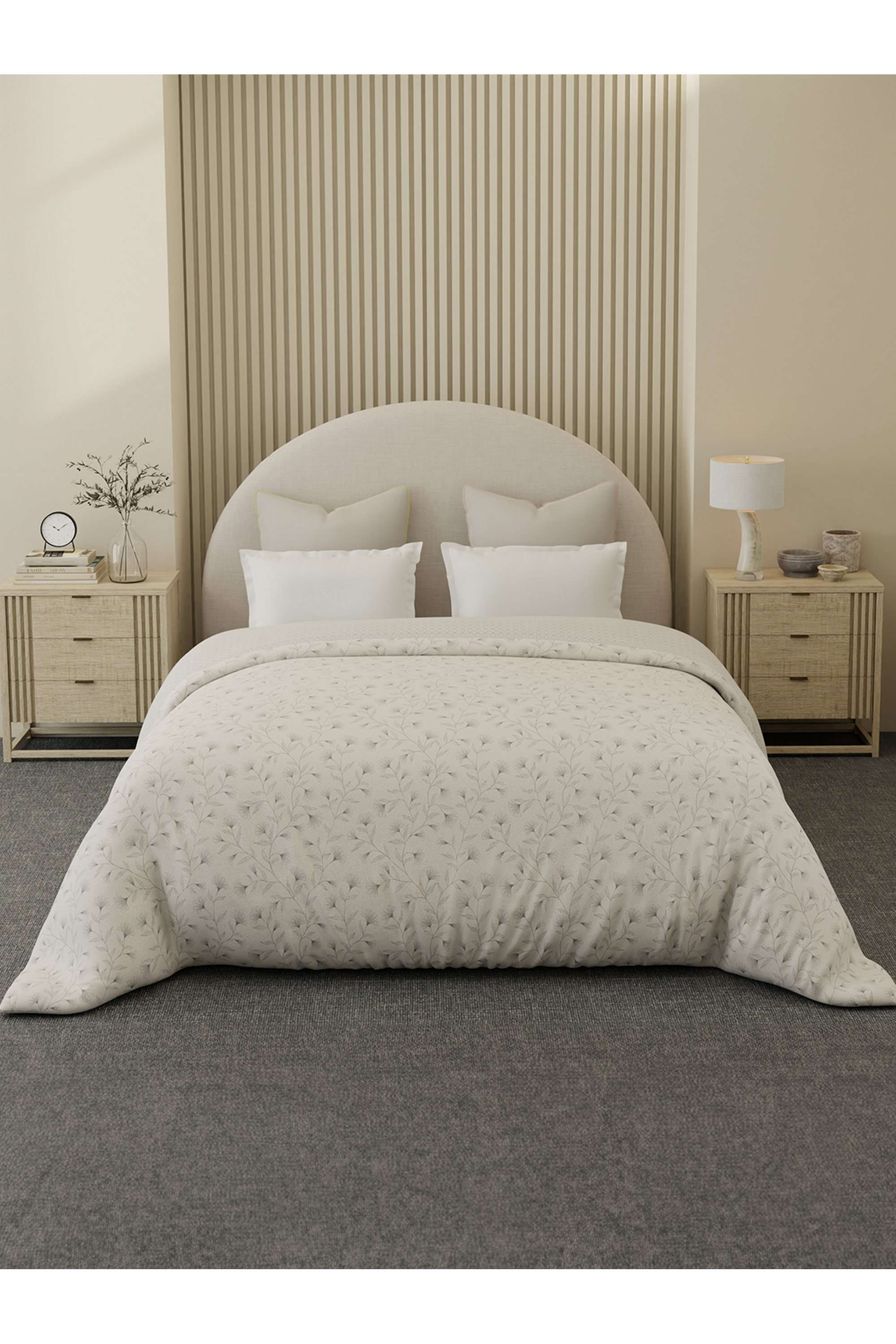 Cottage-Garden-100--Cotton-300-TC-Grey-Floral-Reversible-Double-Size-Comforter---Pack-of-1