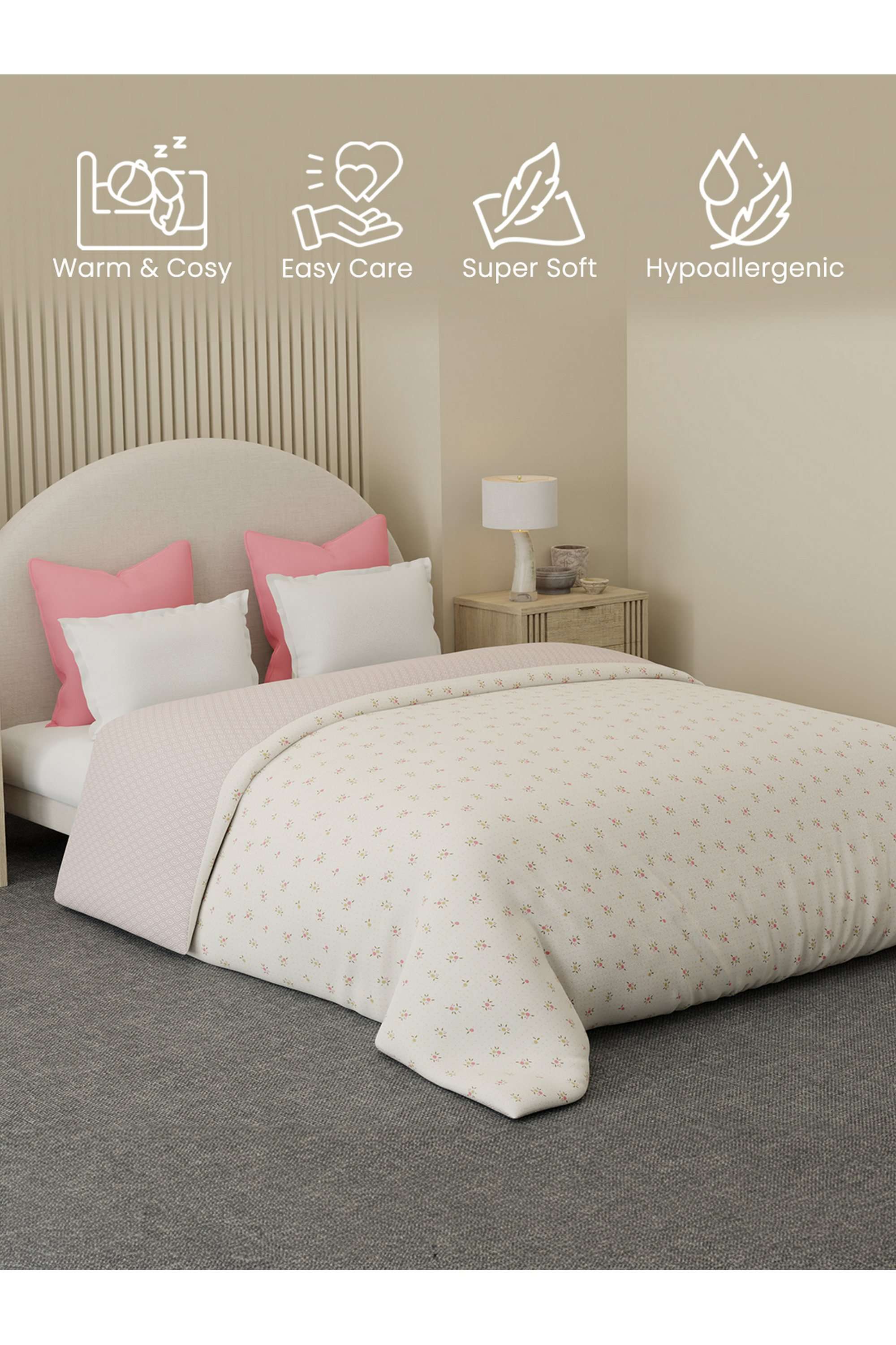 Cottage-Garden-100--Cotton-300-TC-Pink-Floral-Reversible-Double-Size-Comforter---Pack-of-1