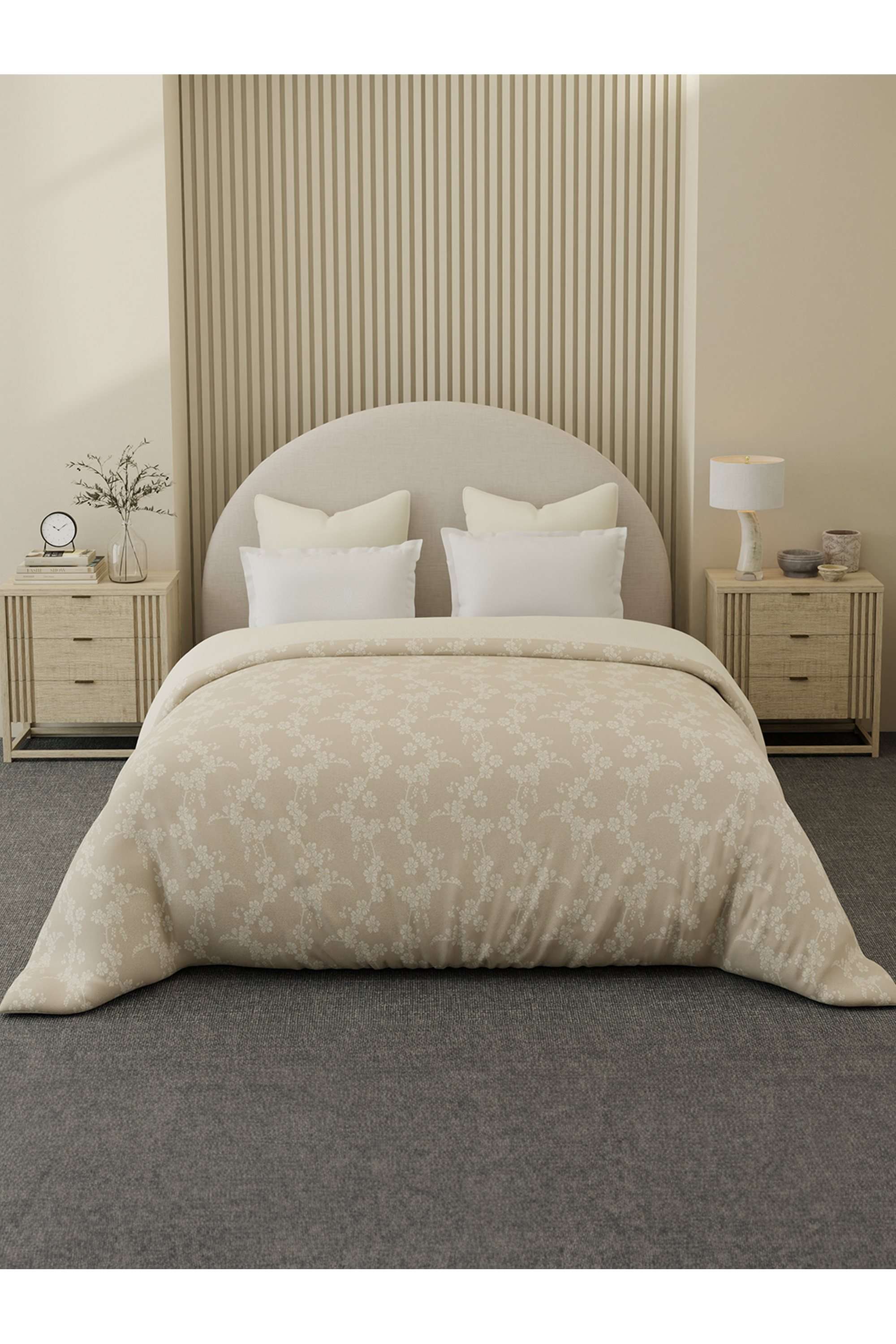Cottage-Garden-100--Cotton-300-TC-Beige-Floral-Reversible-Double-Size-Comforter---Pack-of-1