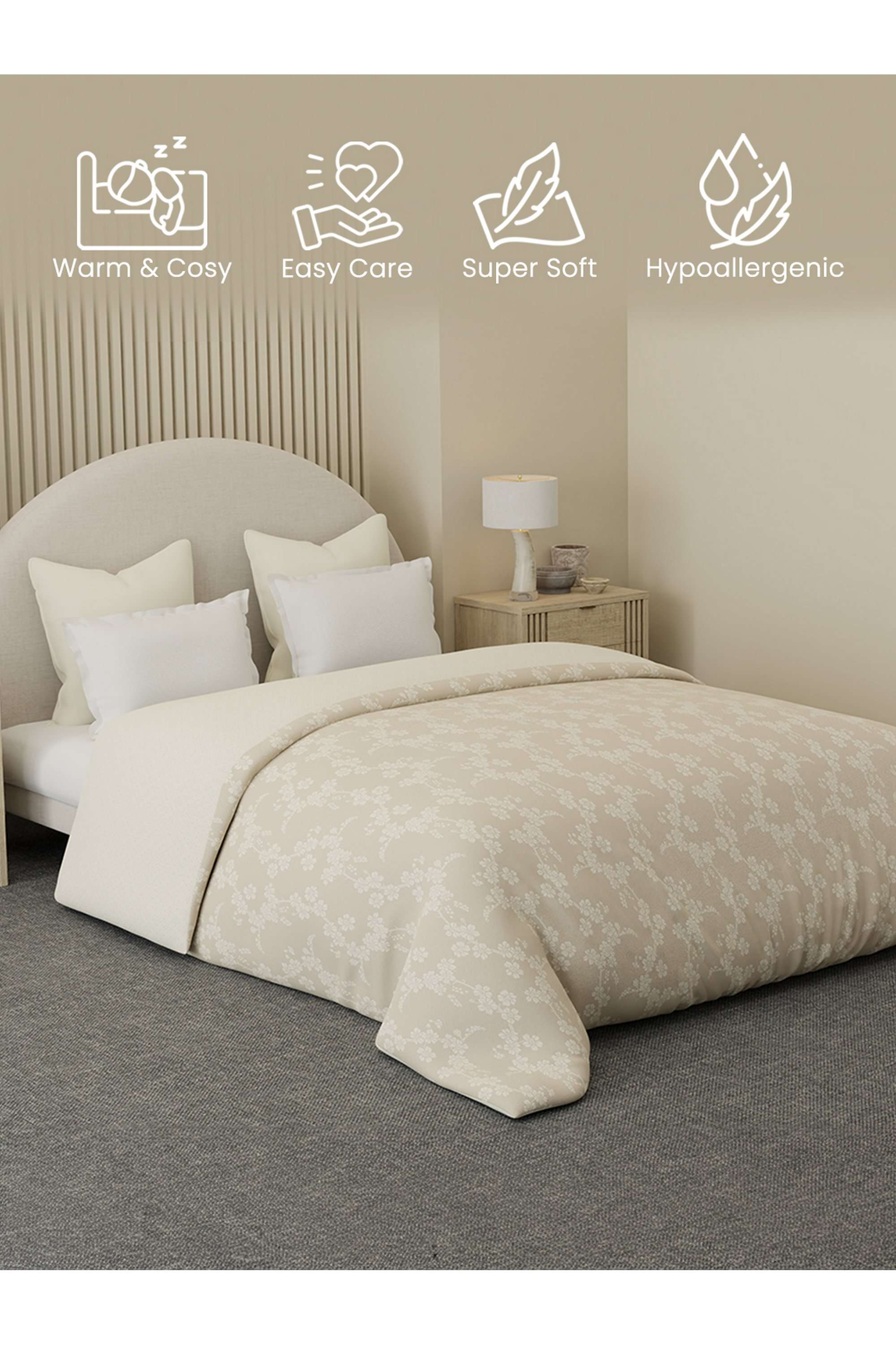 Cottage-Garden-100--Cotton-300-TC-Beige-Floral-Reversible-Double-Size-Comforter---Pack-of-1