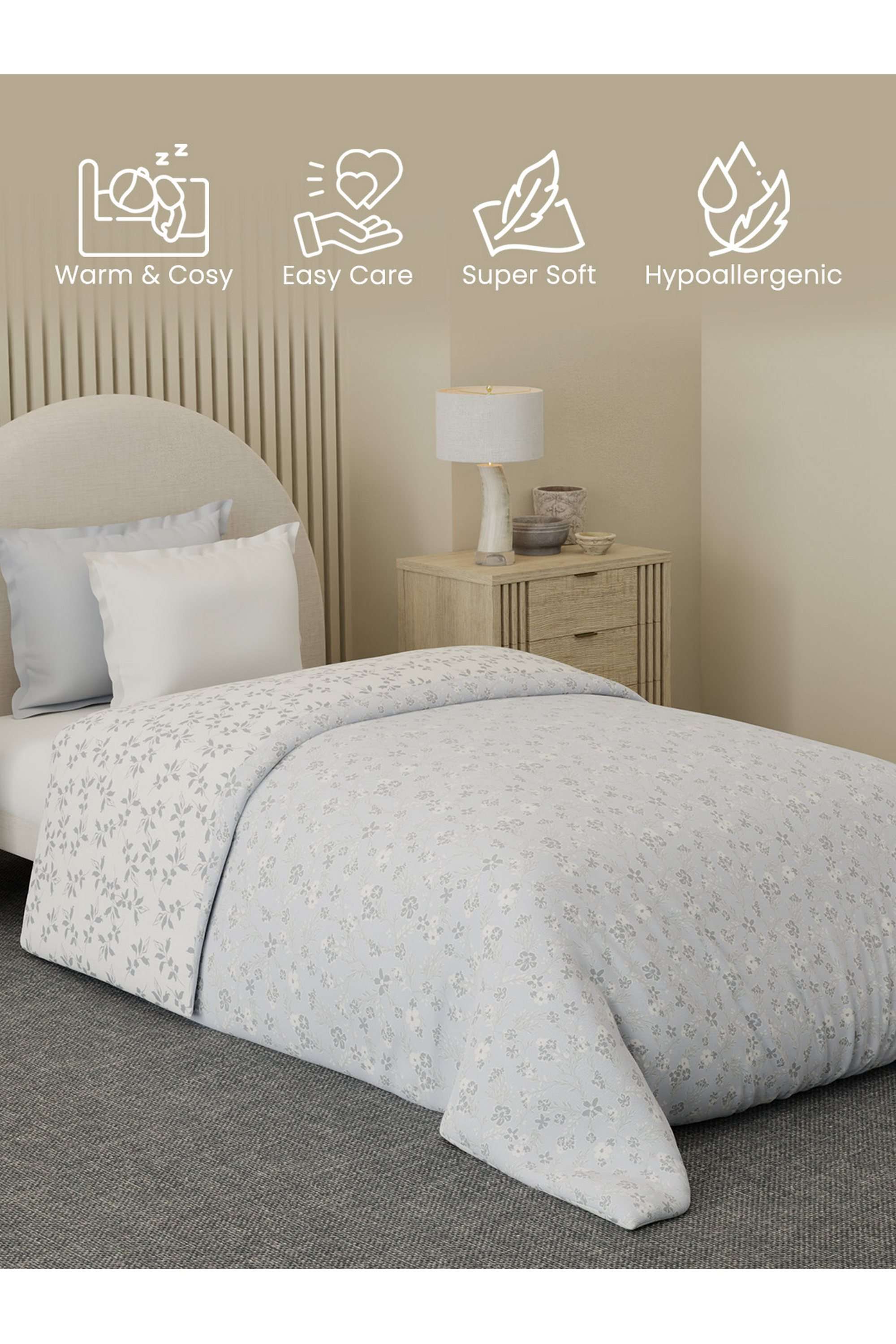 Cottage-Garden-100--Cotton-300-TC-Light-Purple-Floral-Single-Size-Reversible-Comforter---Pack-of-1