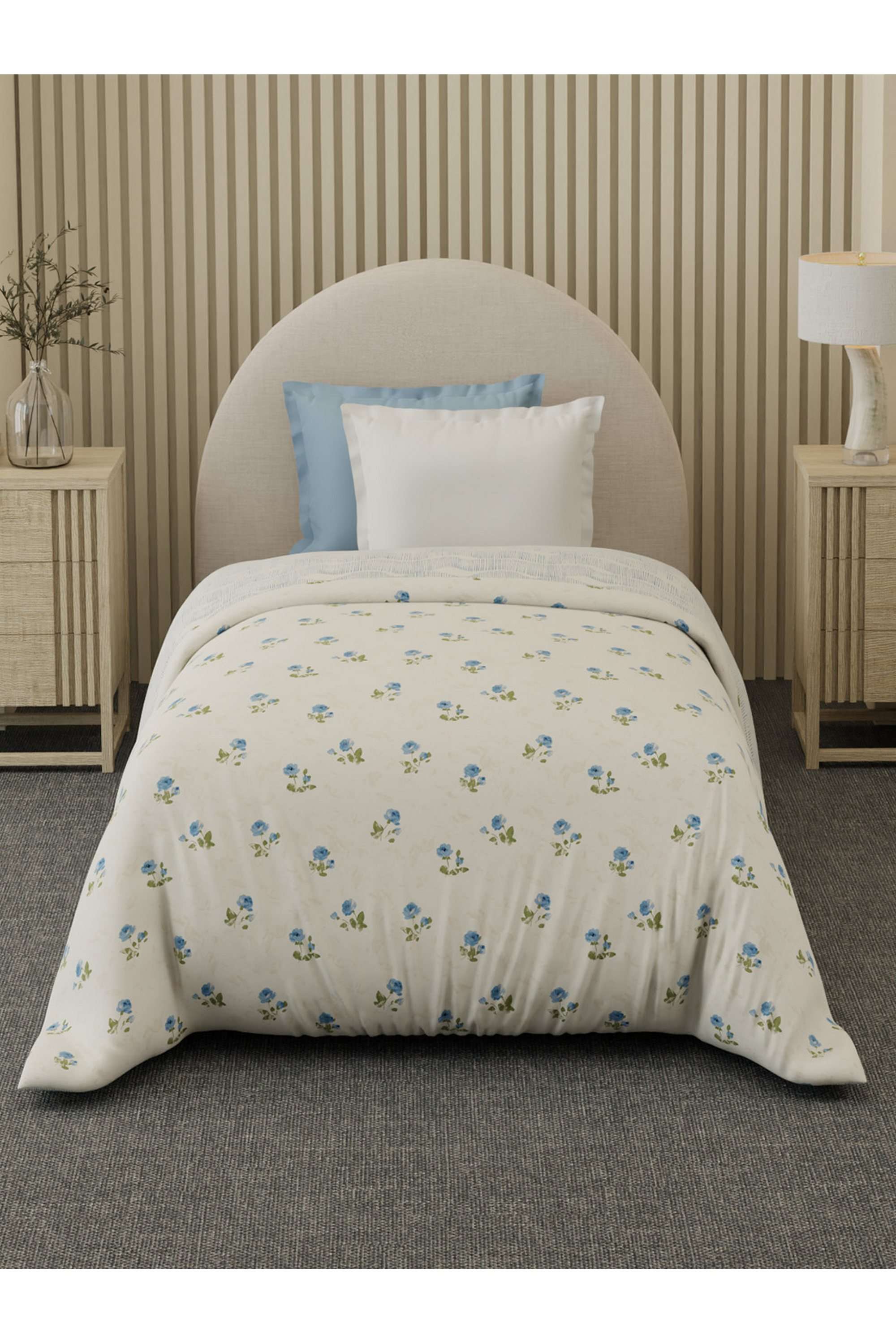 Cottage-Garden-100--Cotton-300-TC-Blue-Floral-Single-Size-Reversible-Comforter---Pack-of-1