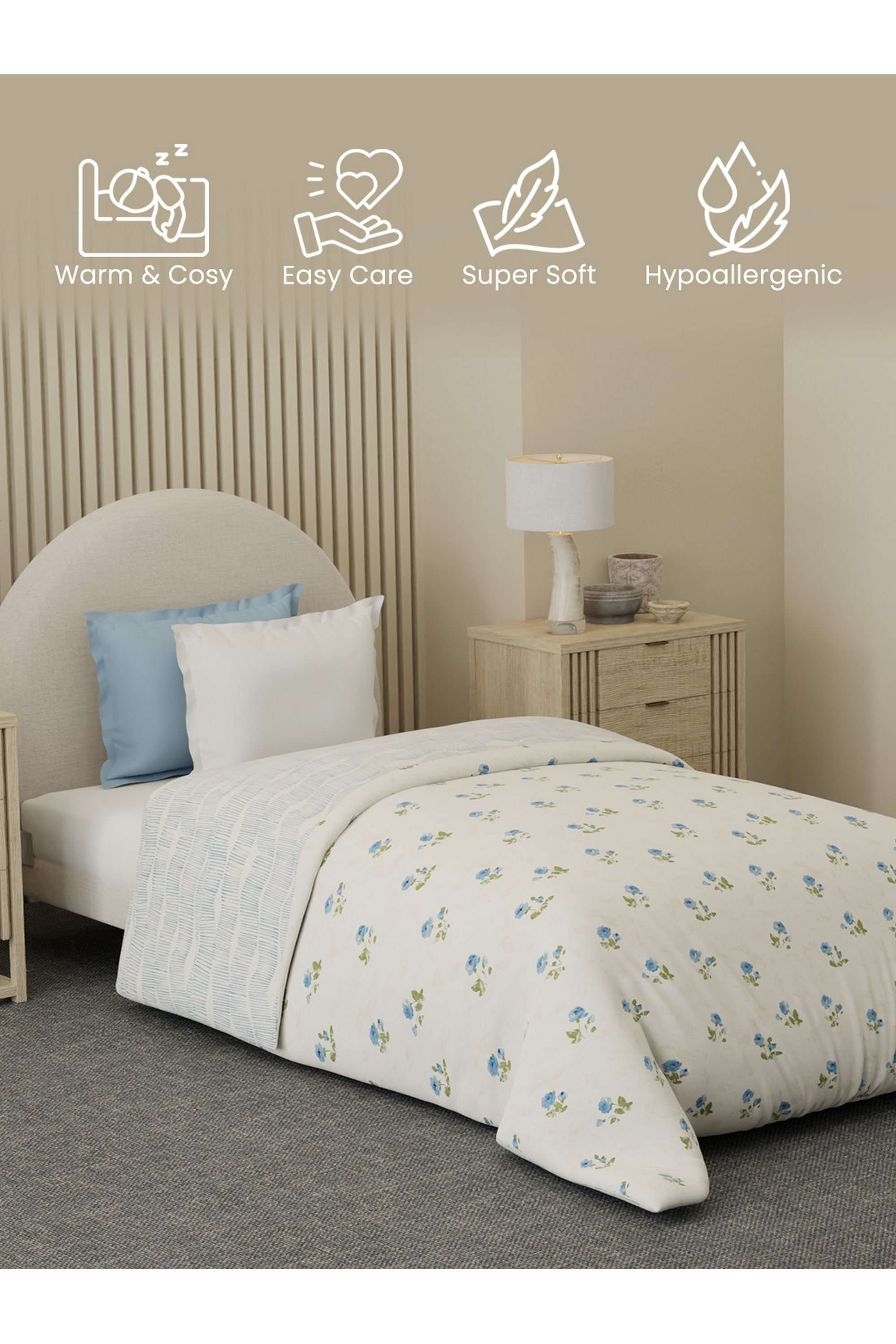 Cottage-Garden-100--Cotton-300-TC-Blue-Floral-Single-Size-Reversible-Comforter---Pack-of-1