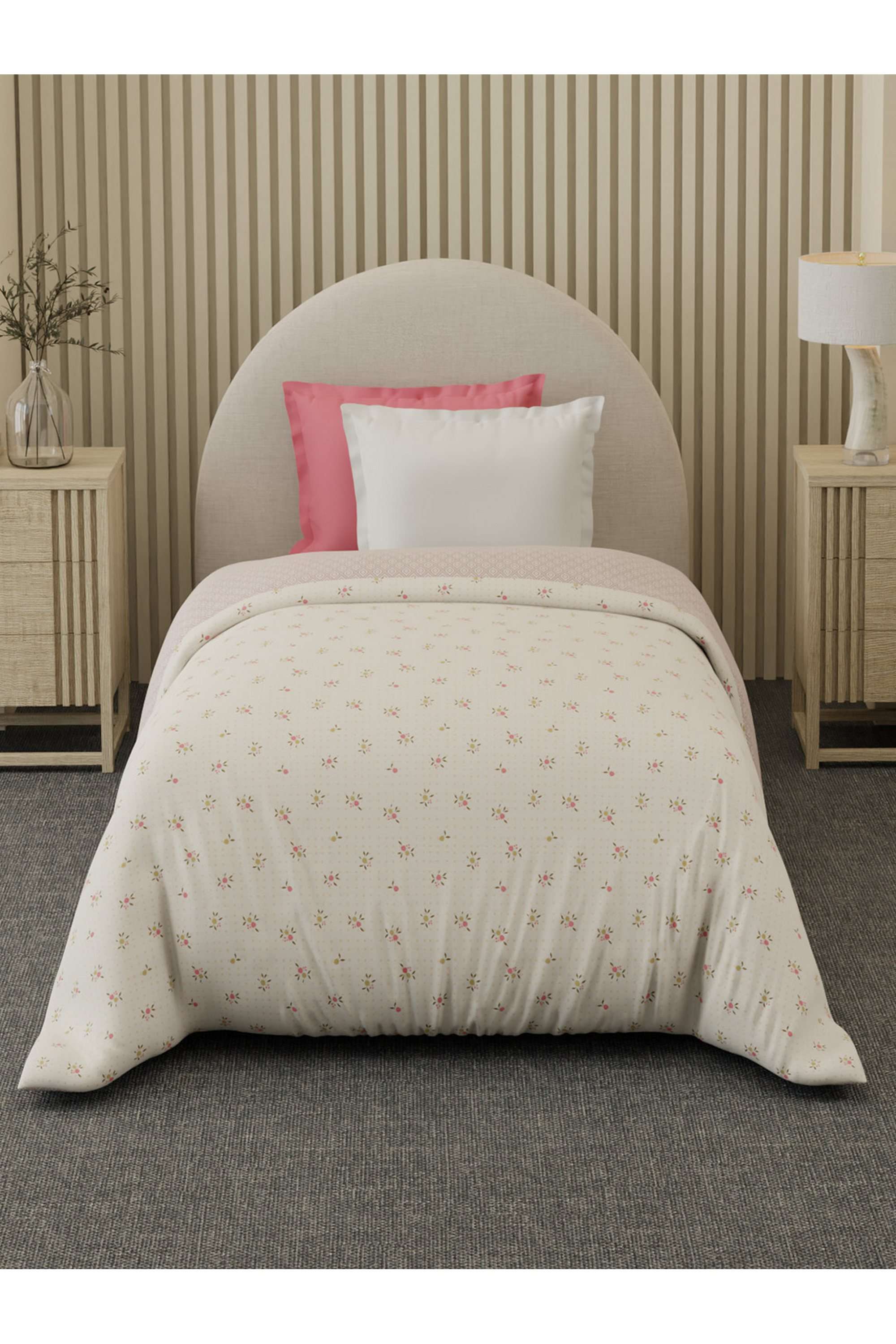 Cottage-Garden-100--Cotton-300-TC-Pink-Floral-Single-Size-Reversible-Comforter---Pack-of-1