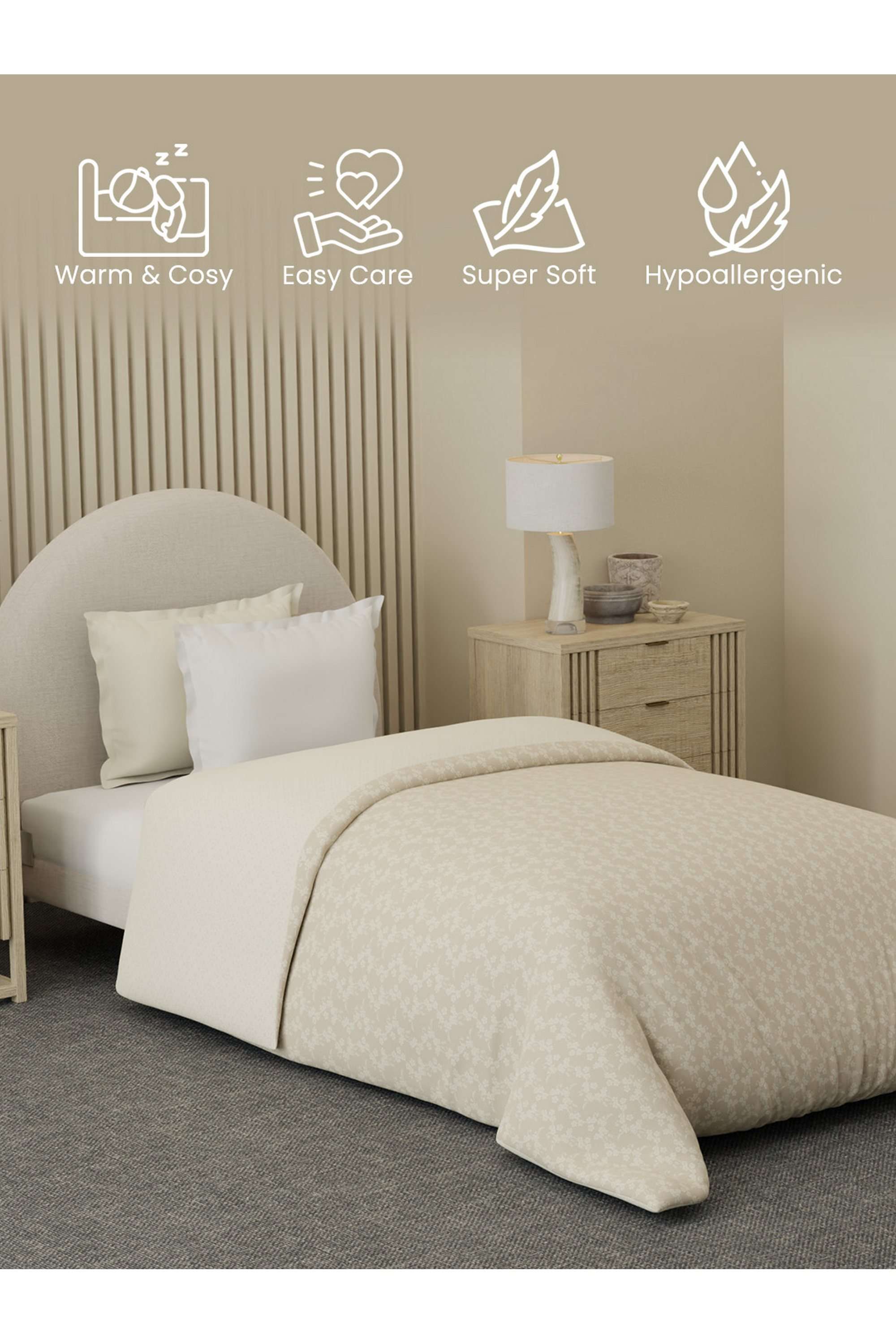 Cottage-Garden-100--Cotton-300-TC-Beige-Floral-Single-Size-Reversible-Comforter---Pack-of-1