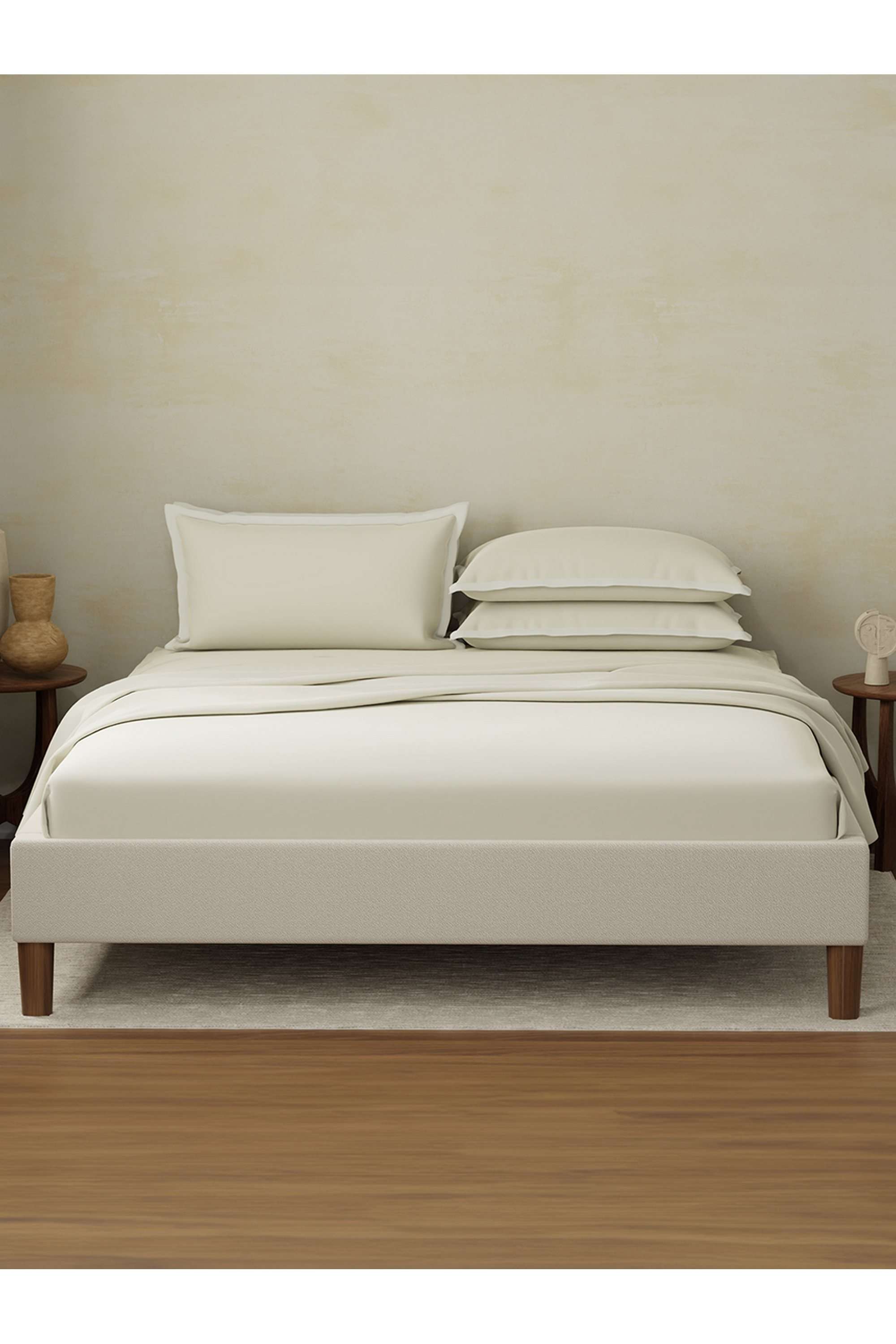 Cotton-Charm-400-TC-100--Cotton-Grey-King-Size-Dyed-Bedsheet-with-4-Pillow-Covers