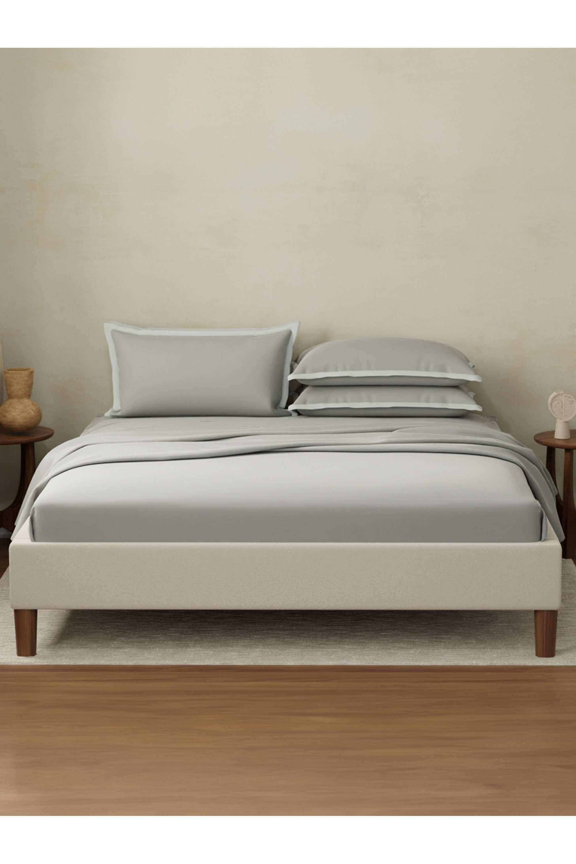 Cotton-Charm-400-TC-100--Cotton-Grey-King-Size-Dyed-Bedsheet-with-4-Pillow-Covers