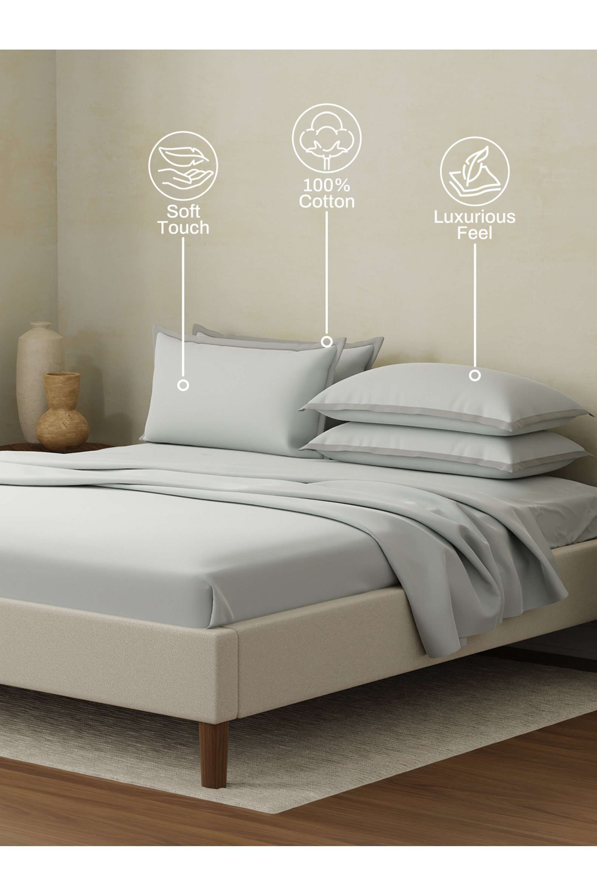 Cotton-Charm-400-TC-100--Cotton-Blue-King-Size-Dyed-Bedsheet-with-4-Pillow-Covers