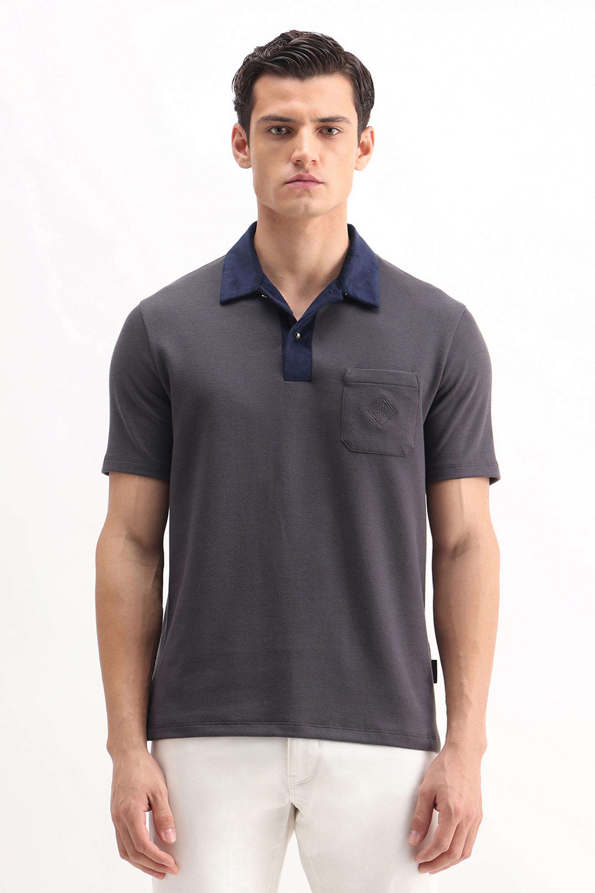 Solid-Polyester-Regular-Fit-Men-Polo-T-Shirt