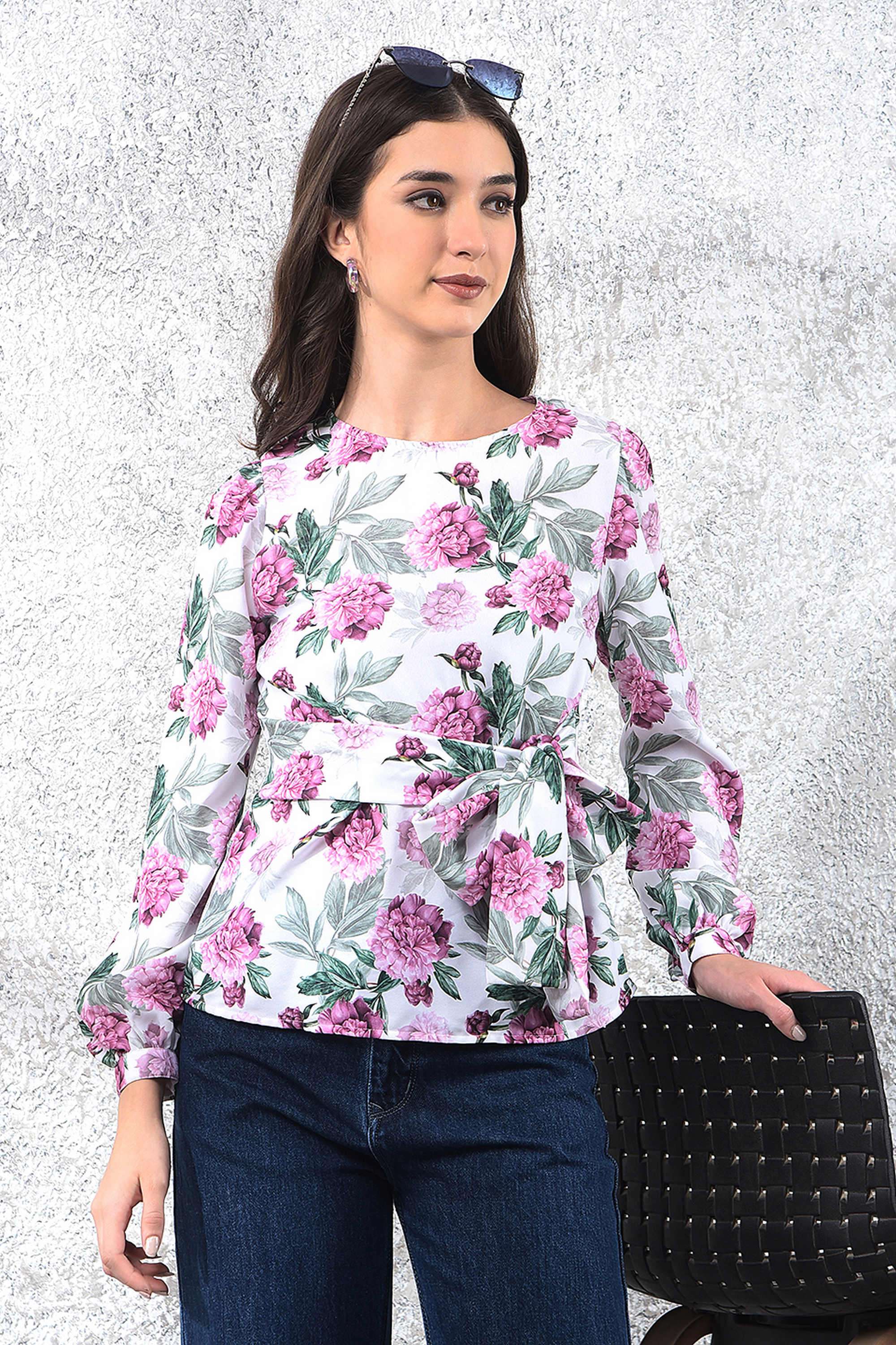 crimsoune club Printed Polyester Round Neck Women Top-picture-21