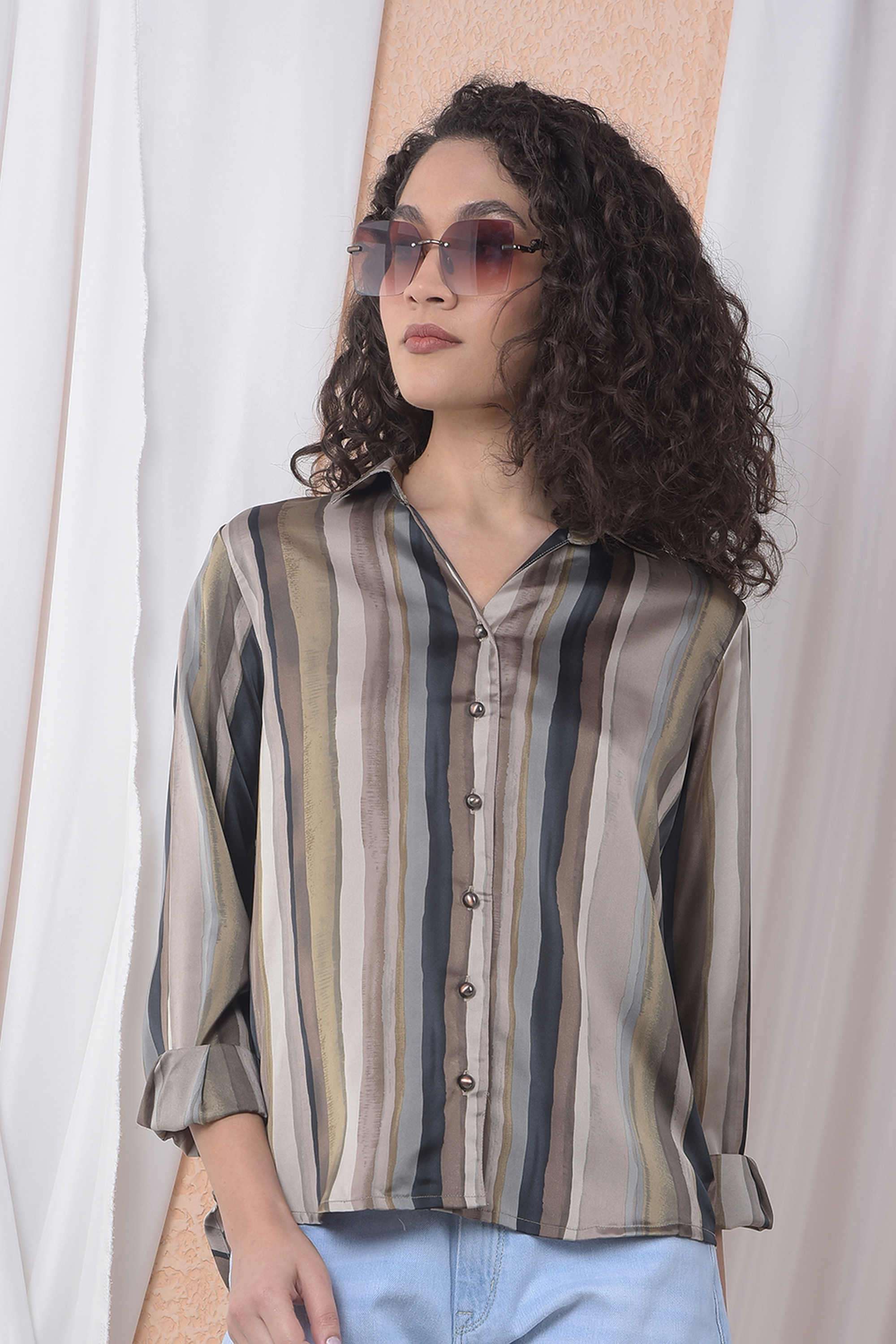 crimsoune club Printed Collared Polyester Women Casual Wear Shirt-picture-32