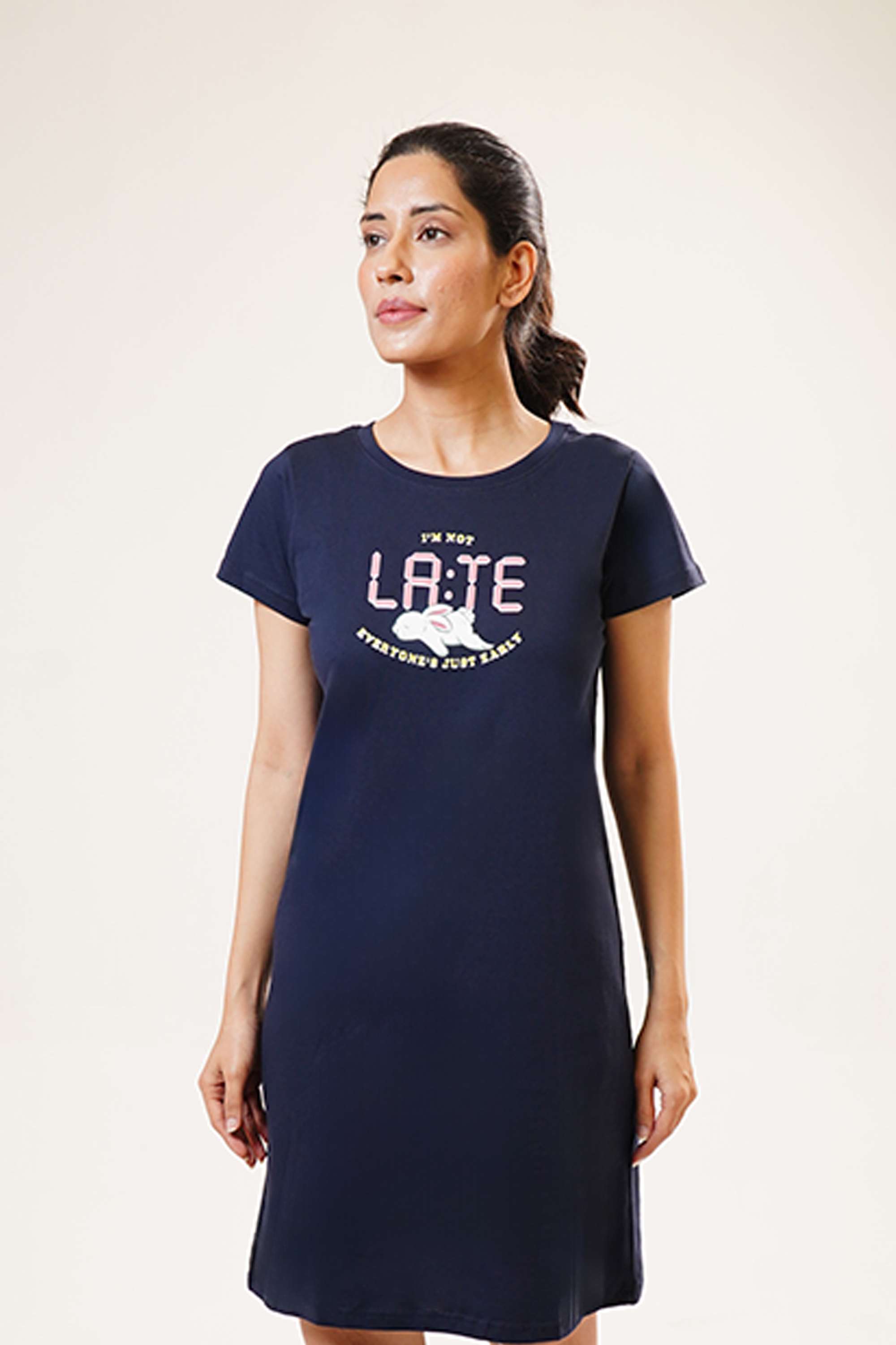 Chest-Print-Round-Neck-Women-s-Night-Dress