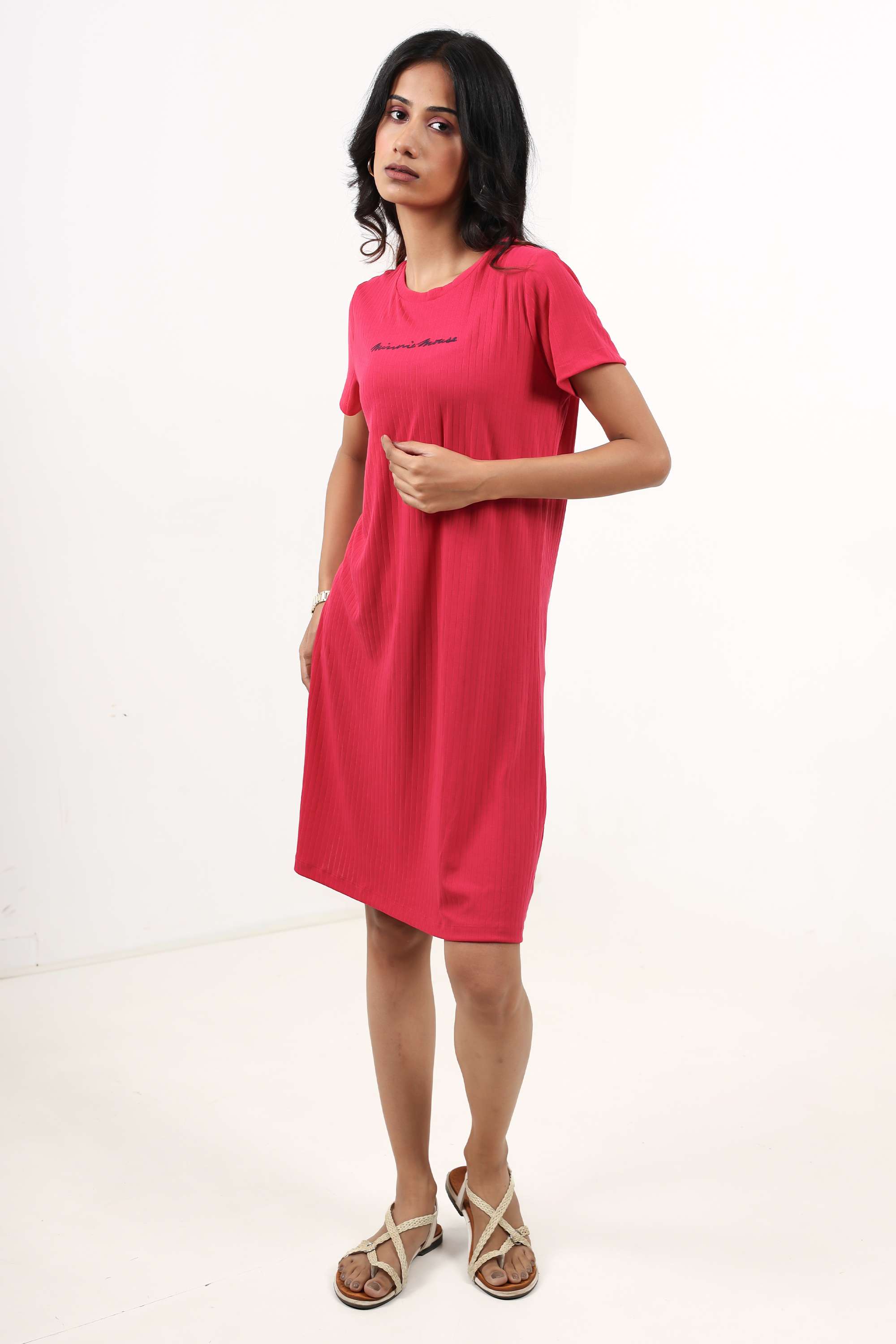 Half-Sleeves-Regular-Fit-Blended-Fabric-Women-s-Night-Dress