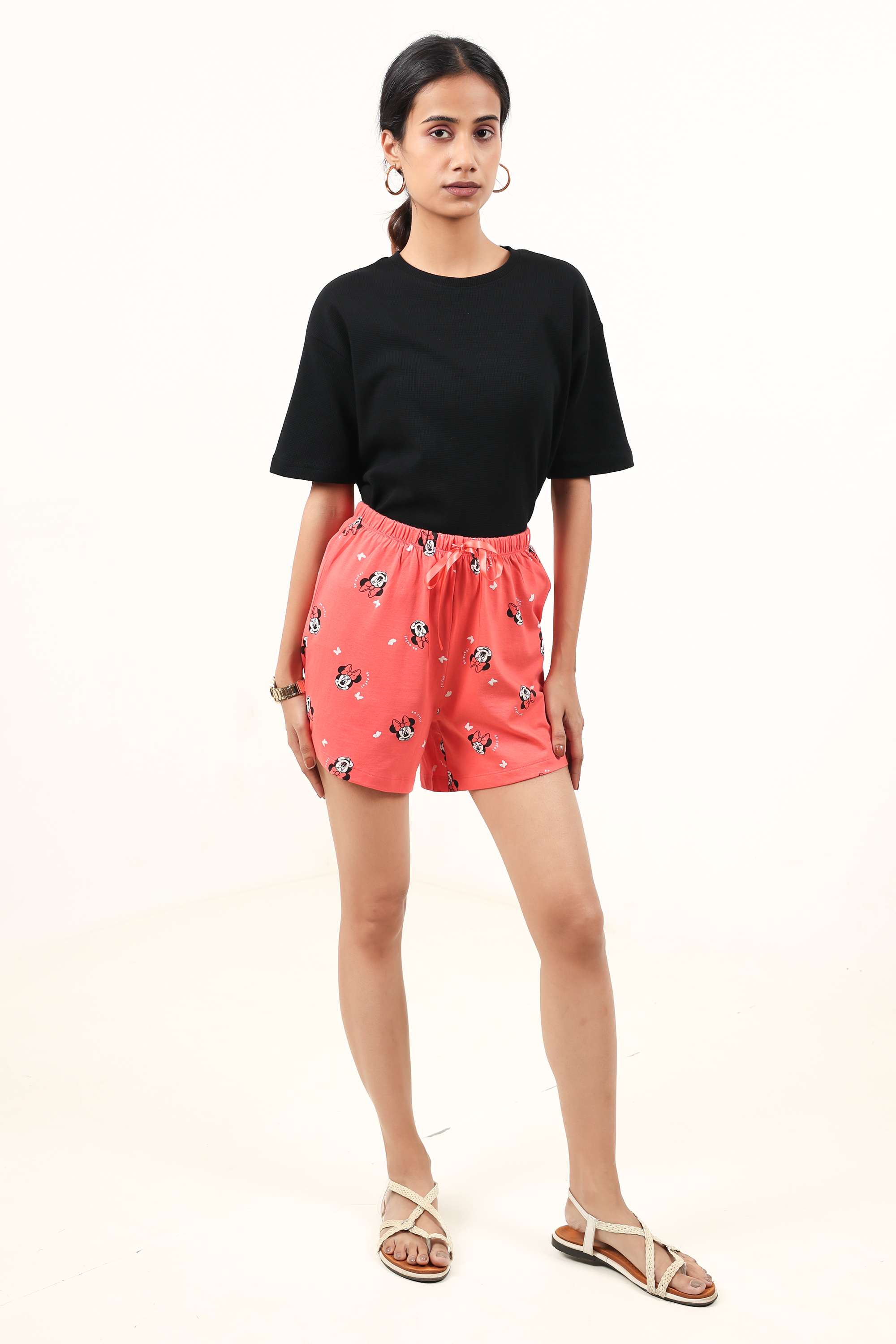 Regular-Fit-Thigh-Length-Blended-Fabric-Women-s-Everyday-Shorts