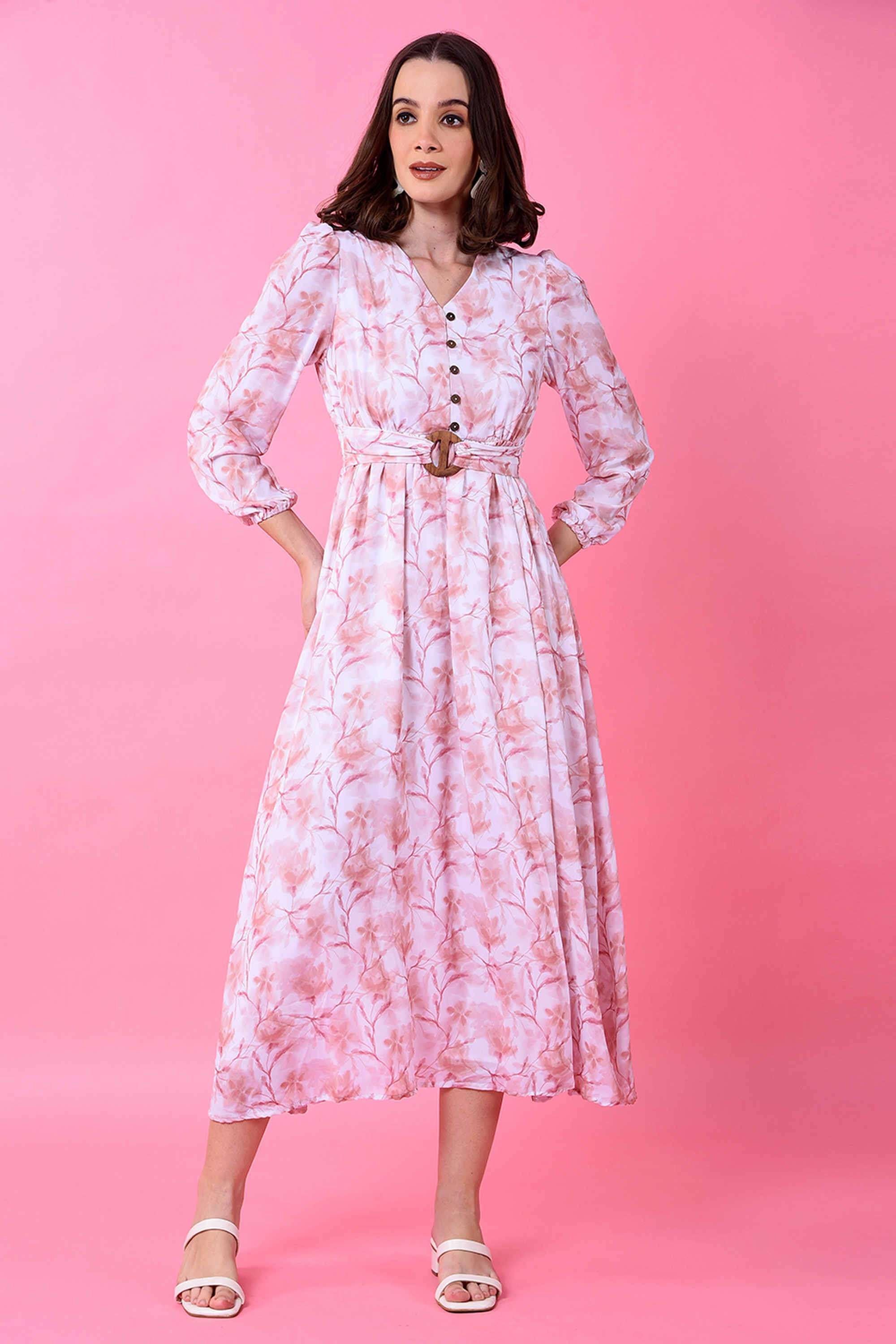 white christmas dresses Crawley Peach Satin Puff-Sleeve Maxi Dress – Club L London