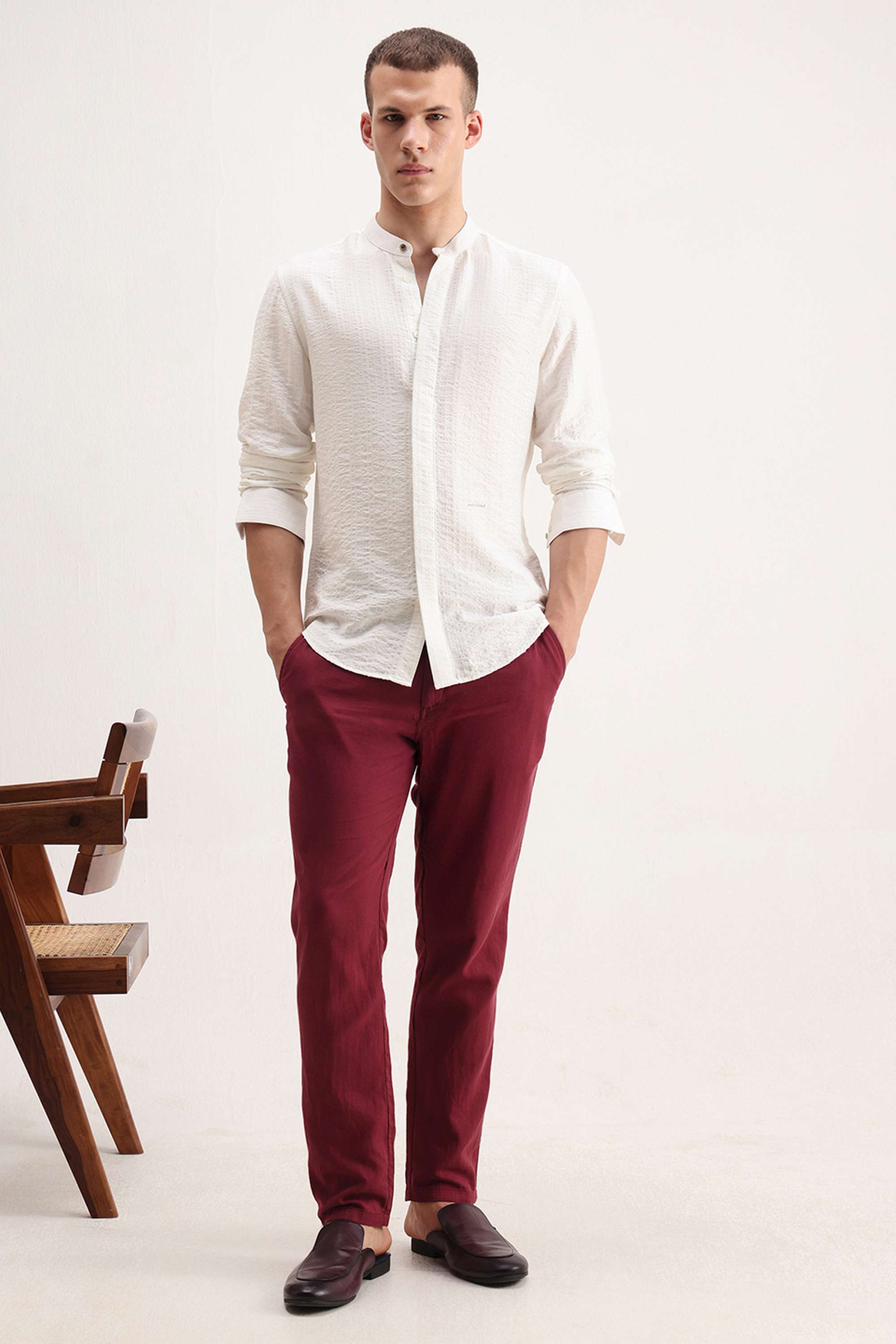 Solid-Cotton-Regular-Fit-Men-s-Casual-Shirt