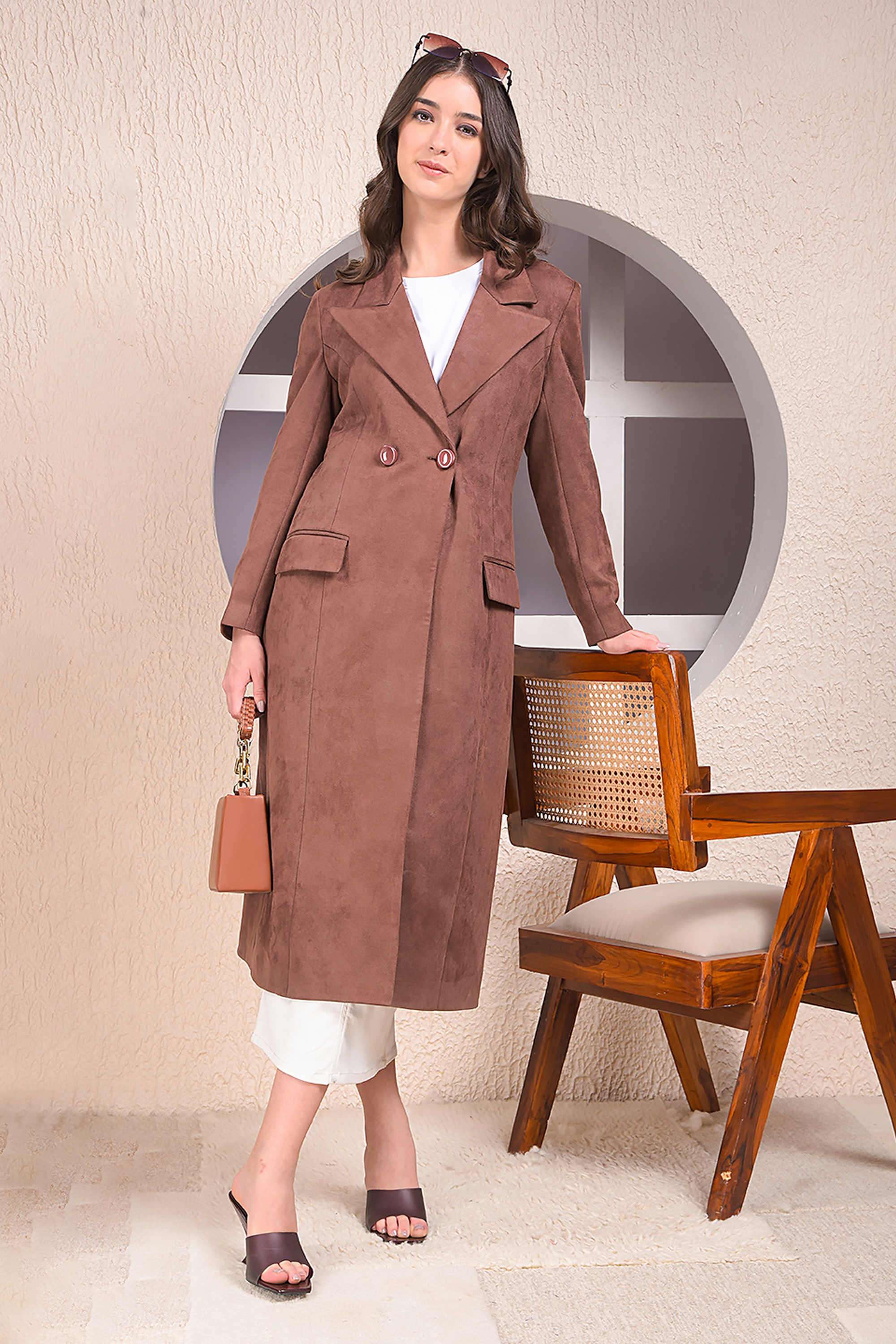 crimsoune club Solid Blended Fabric Collared Women's Coat-picture-20