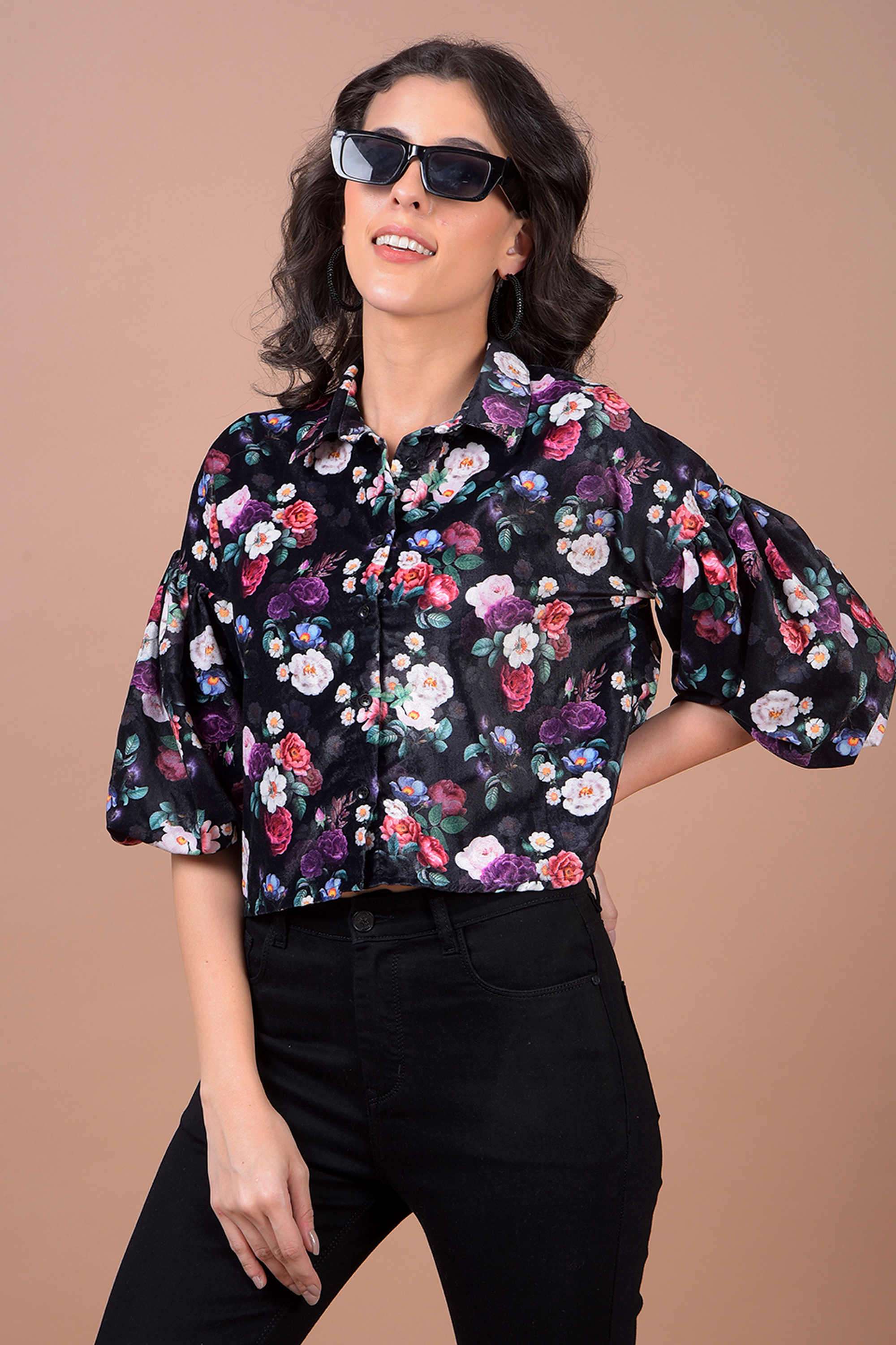 crimsoune club Printed Collared Polyester Women Casual Wear Shirt-picture-20