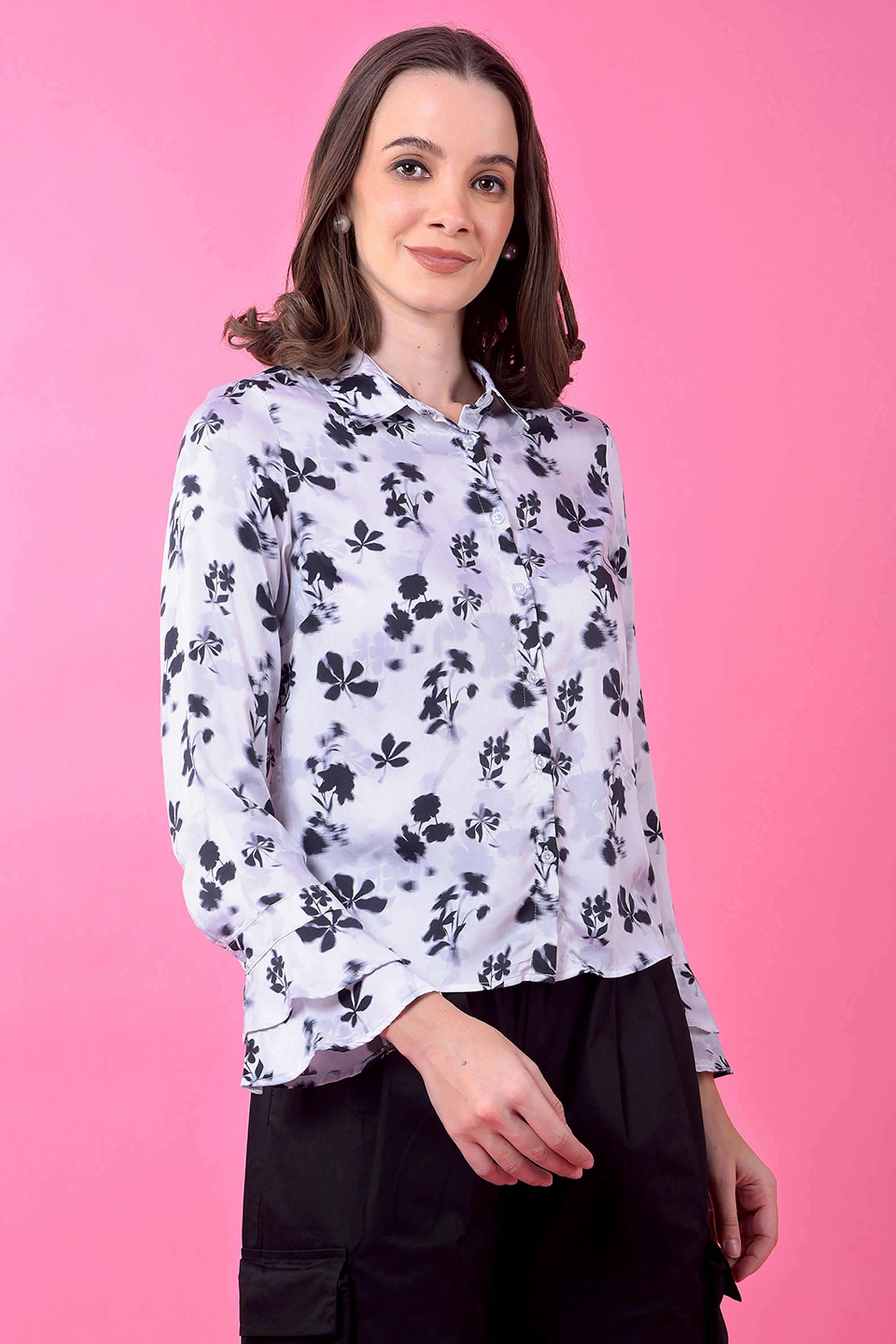 crimsoune club Printed Collared Polyester Women Casual Wear Shirt-picture-21