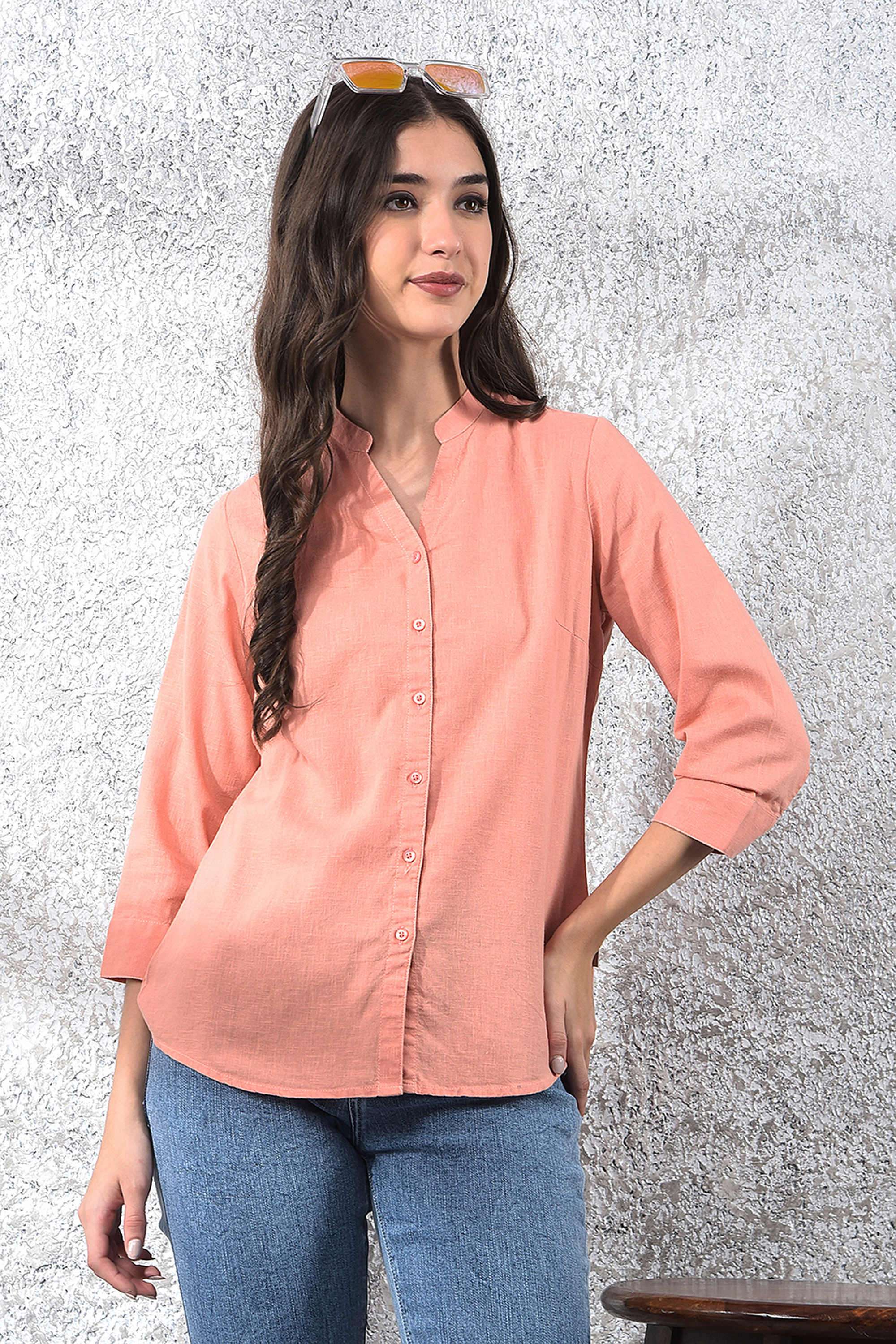crimsoune club Solid Collared Blended Fabric Women Shirt-picture-32