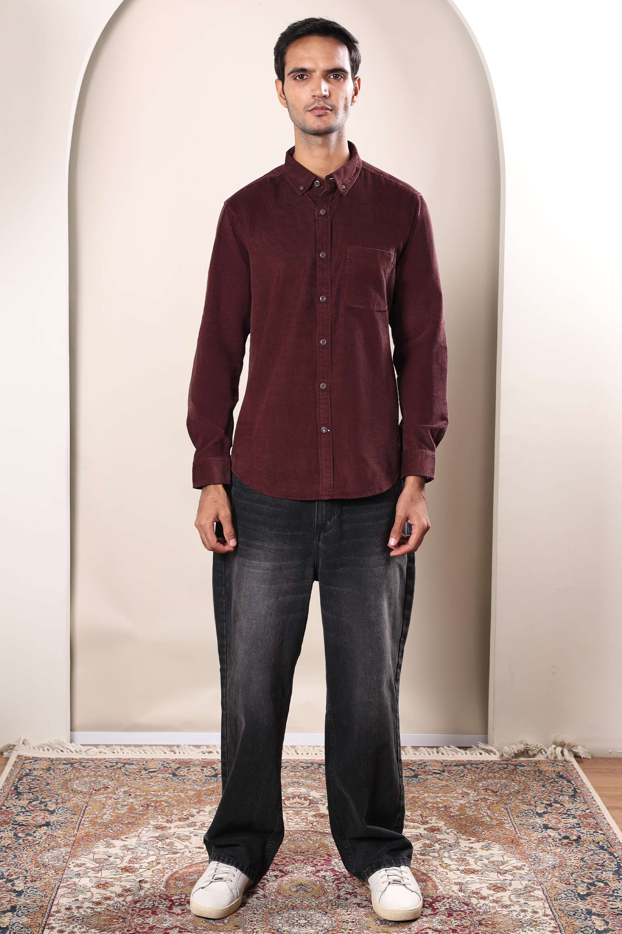 Solid-Cotton-Regular-Fit-Men-s-Shirt