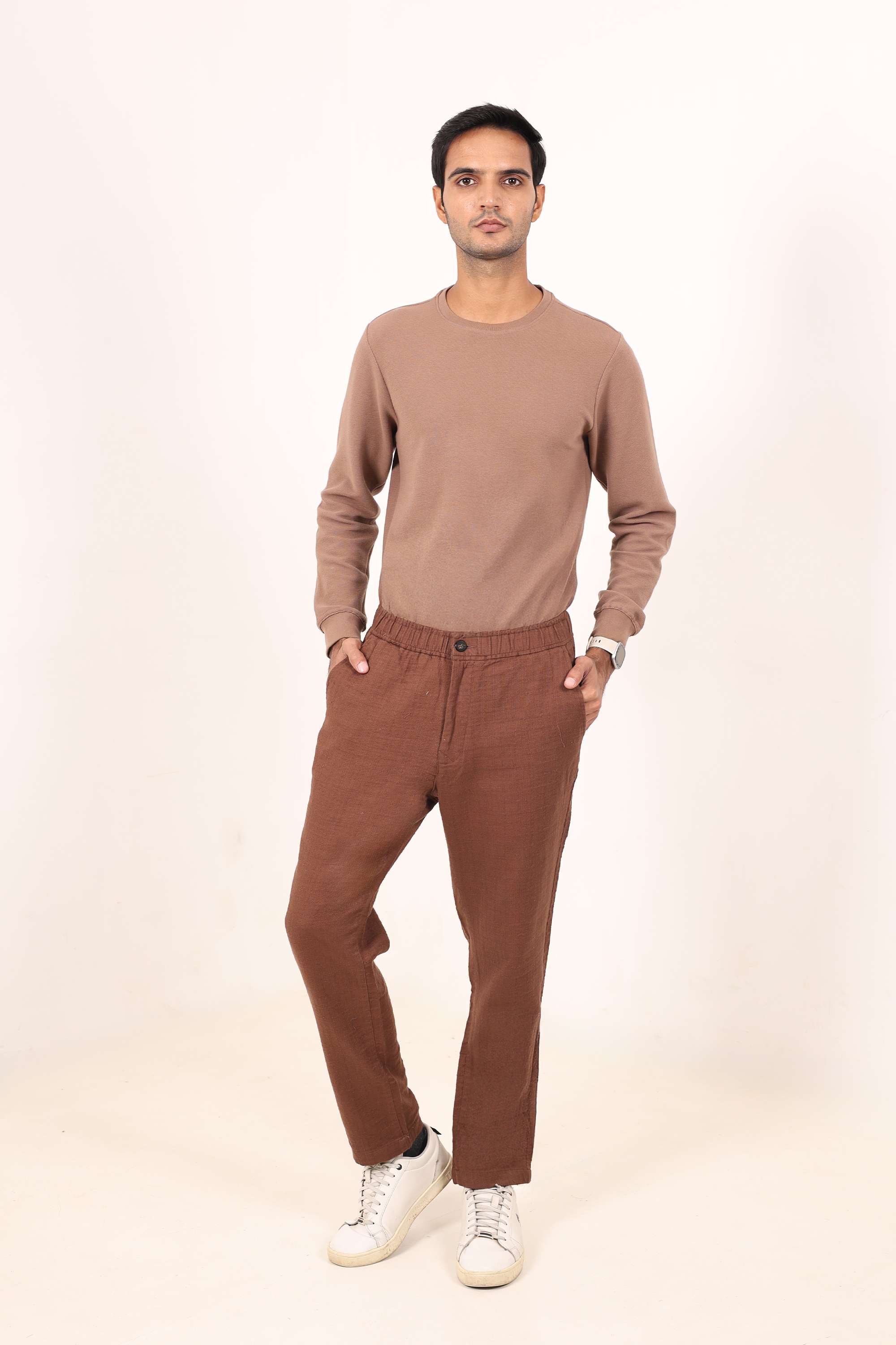 Solid-Cotton-Regular-Fit-Men-s-Trousers