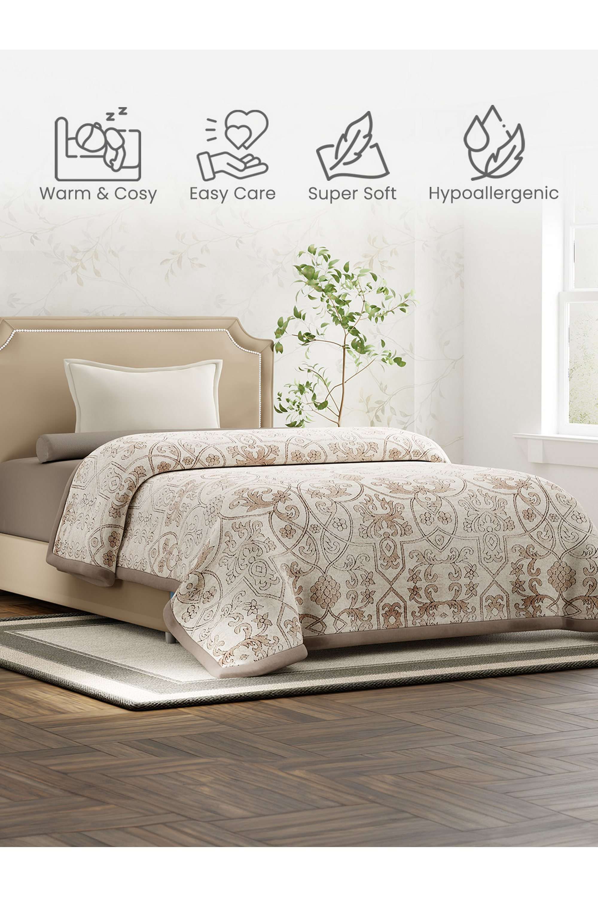 Gardenia-Augusta-725-GSM-Beige-Printed-Single-Blanket-(2.20-L-m-x-1.60-W-m)---Pack-of-1