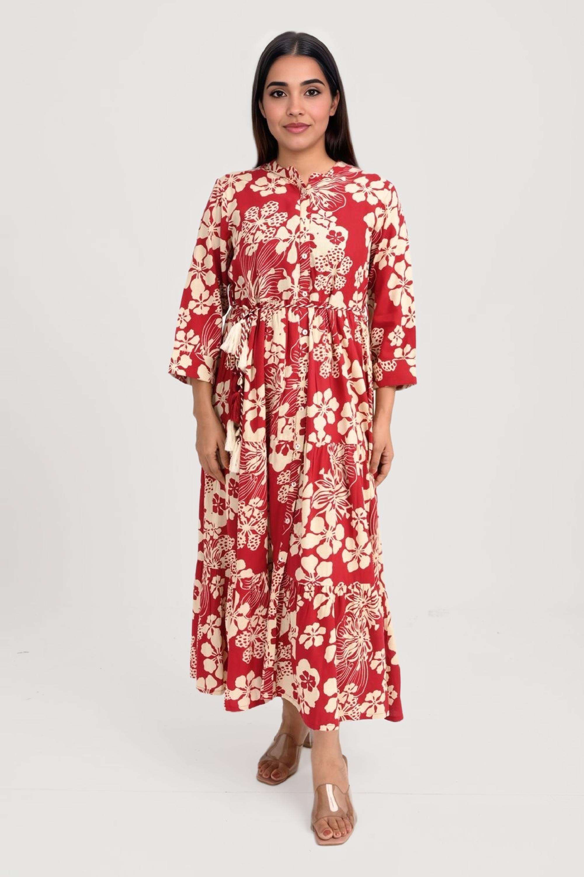 Printed-Rayon-Regular-Fit-Women-s-Midi-Dress