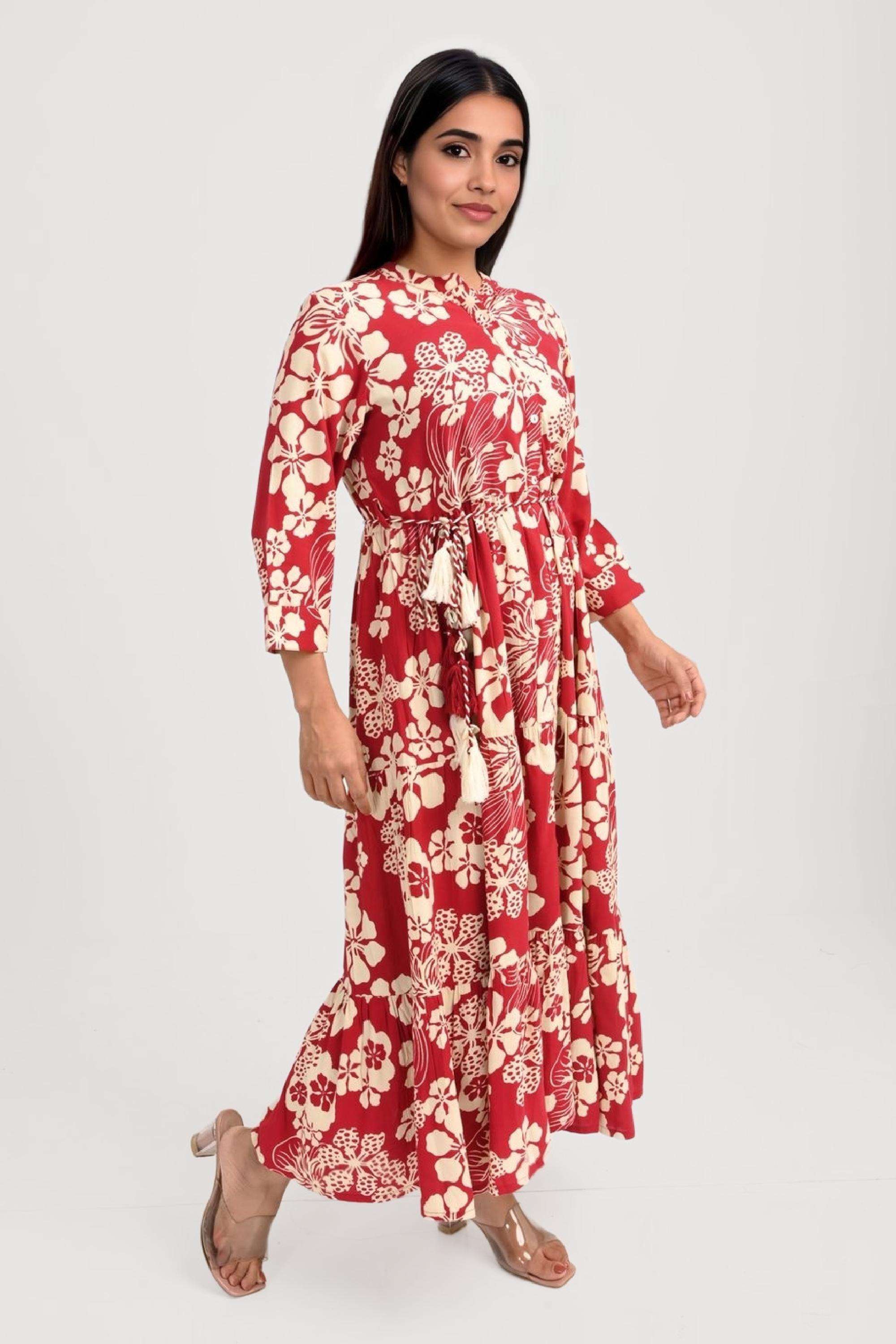 Printed-Rayon-Regular-Fit-Women-s-Midi-Dress